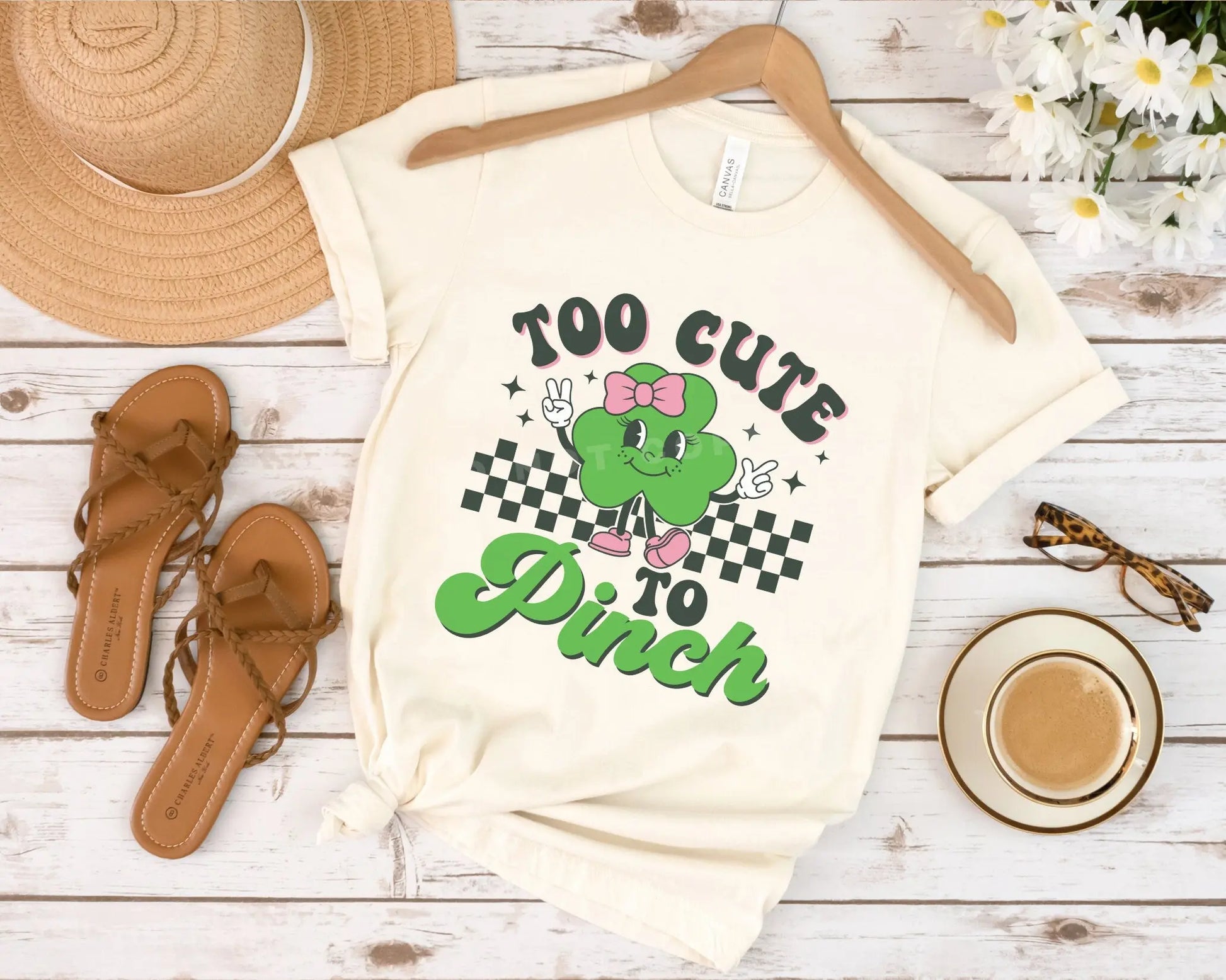 Too Cute To Pinch, dtf transfer, Girl St Patrick Day, Tshirt Transfer, Clover Dtf, Shamrock Dtf, St. Patrick's Day Tshirt Transfer