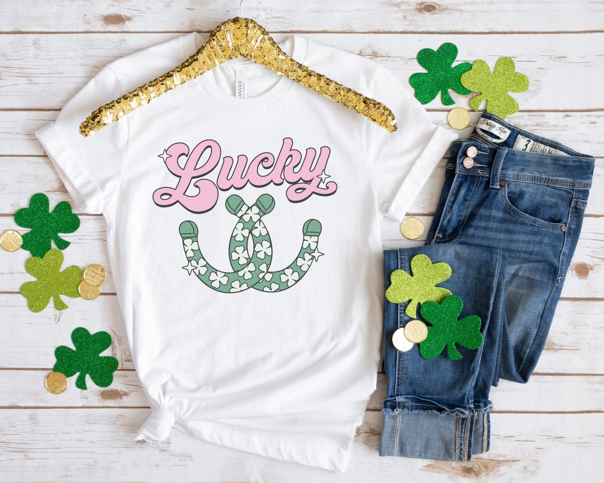 DTF Tshirt Transfer Ready to Press St Patricks Day T shirt Transfers Heat Transfer Direct to Film dtf Lucky Clovers Tshirt Transfer