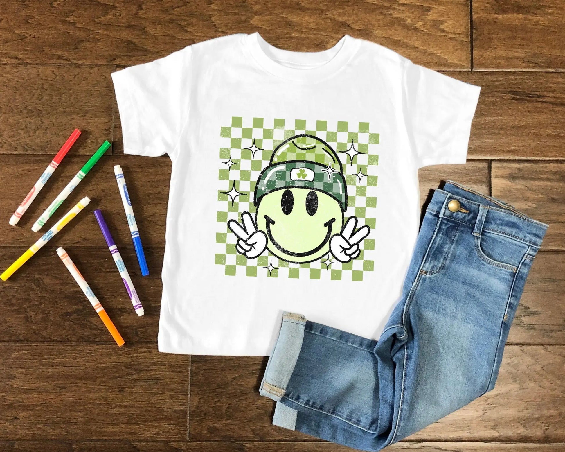 DTF Tshirt Transfer Ready to Press St Patricks Day T shirt Transfers Heat Transfer Direct to Film dtf Retro Groovy Lucky Smile for T-shirts