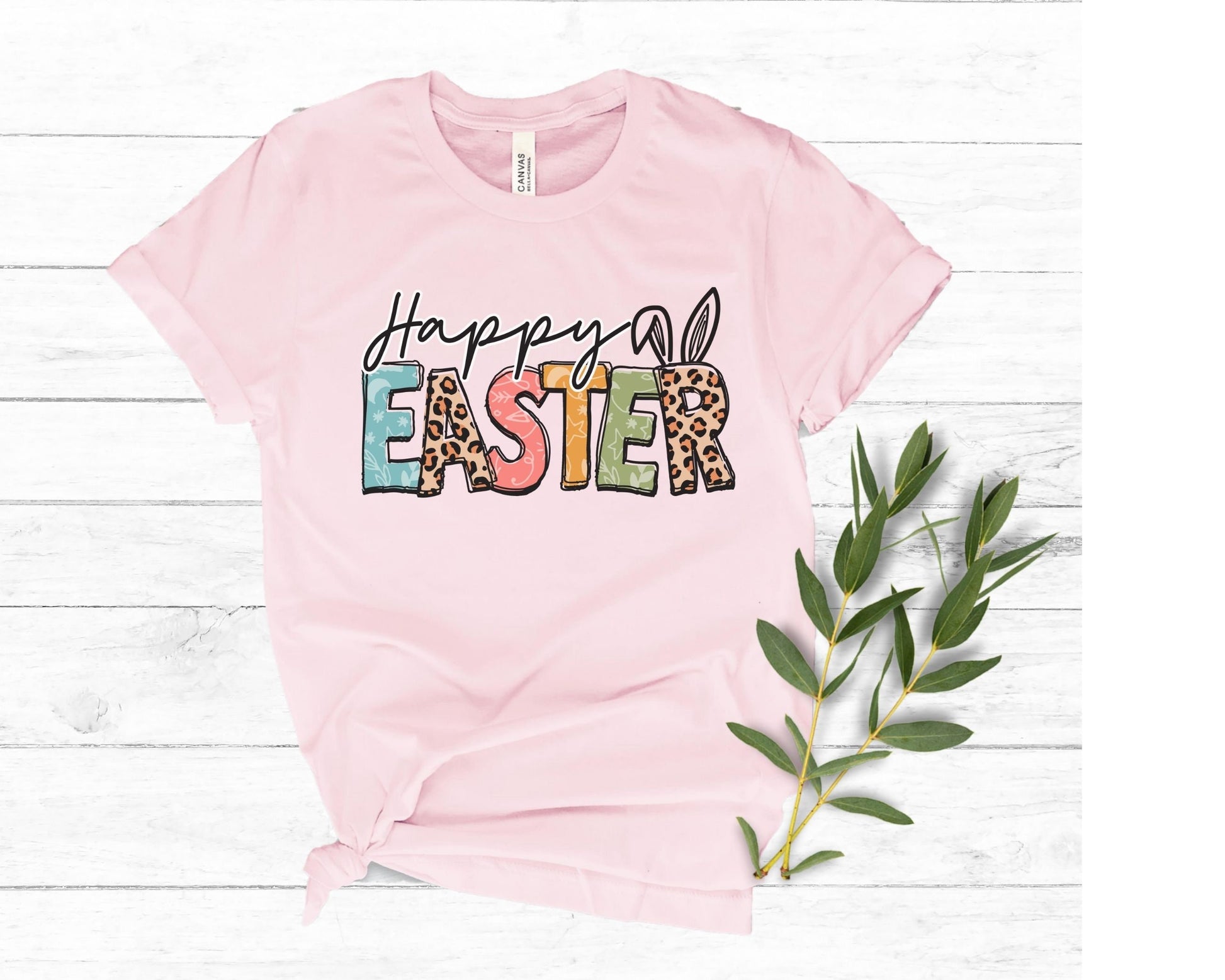Happy Easter DTF Transfer, Ready to Press, Shirt Transfers, Heat Transfer, Direct to Film, Easter Direct to Film, Leopard, Bunny Ears