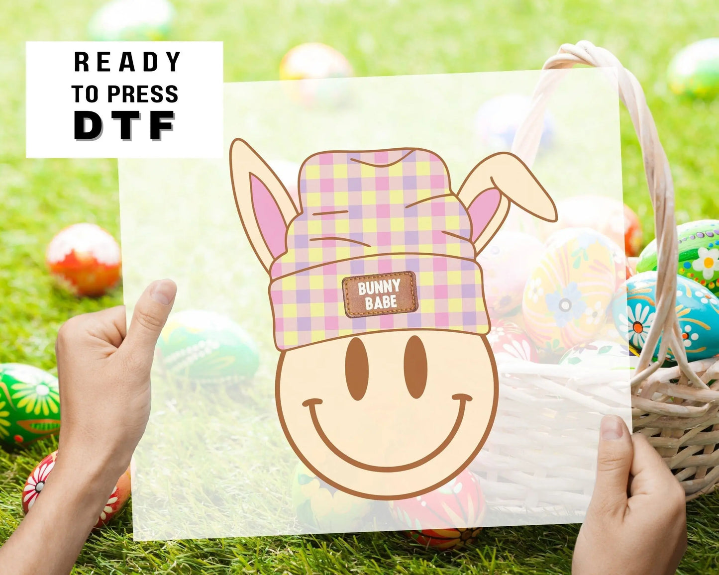 Easter Bunny Babe dtf Transfers, Ready to Press, T-shirt Transfers, Heat Transfer, Direct to Film, Easter Bunny Babe dtf, Smiley Easter