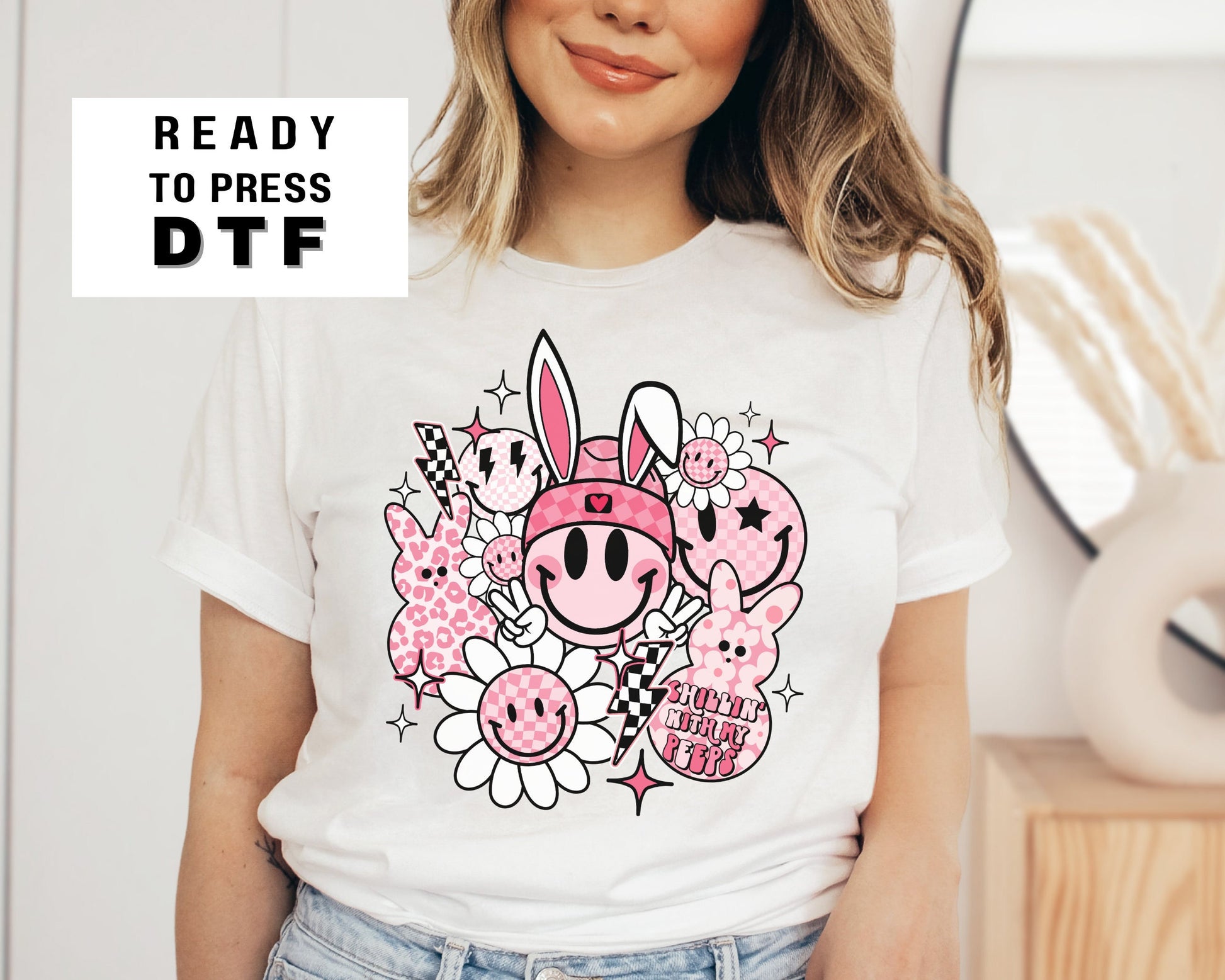 Chillin' With My Peeps dtf Transfers | Ready to Press | T-shirt Transfers | Heat Transfer | Direct to Film | Easter shirt dtf