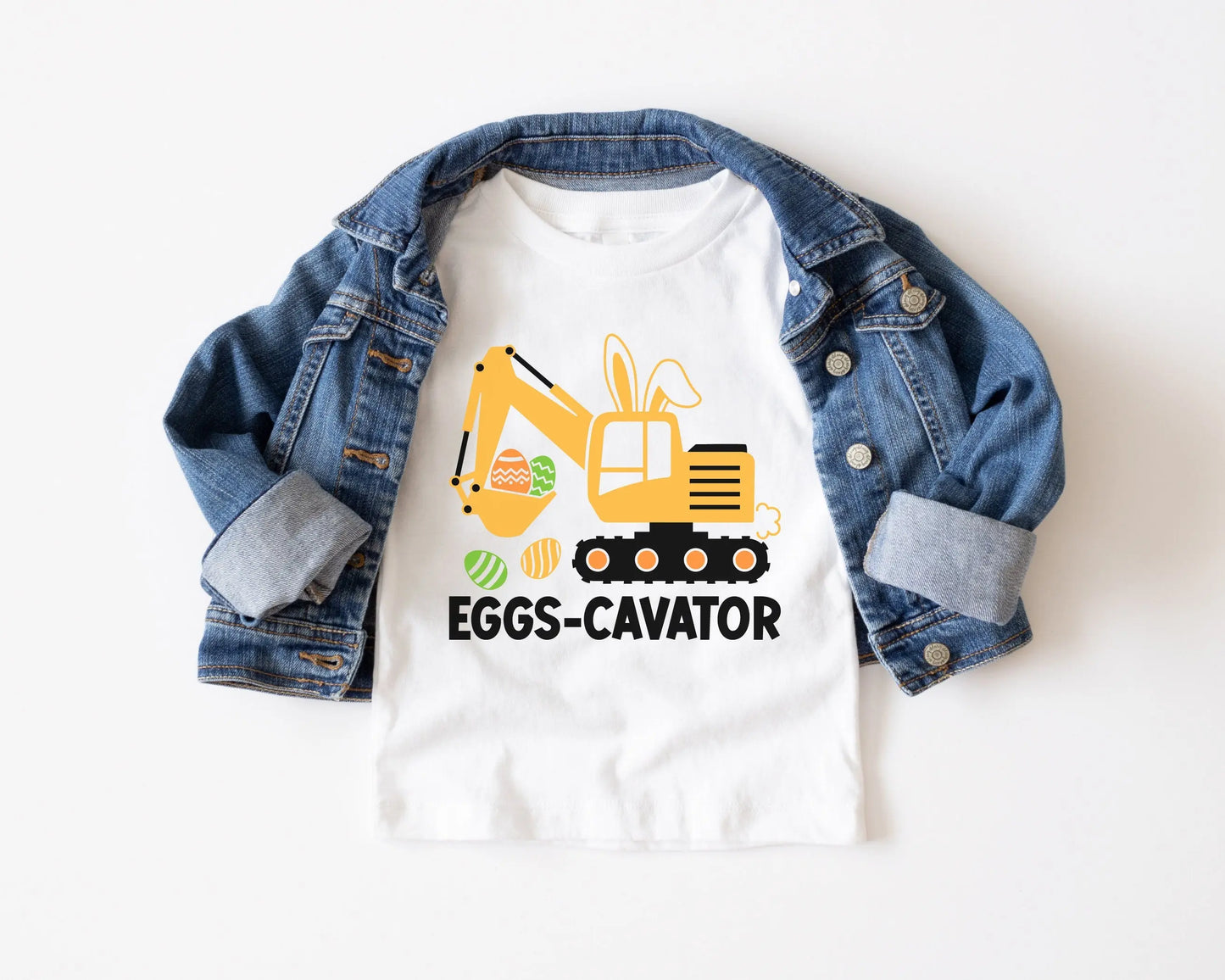 Eggs-cavator DTF Transfers | Ready to Press | T-shirt Transfers | Heat Transfer | Easter Direct to Film Prints | Boys Easter Shirt dtf