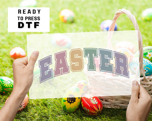 Easter DTF Transfer | Easter Direct to Film Transfers | Ready to Press Heat Transfer Designs | T-shirt Transfers | Pastel Easter dtf