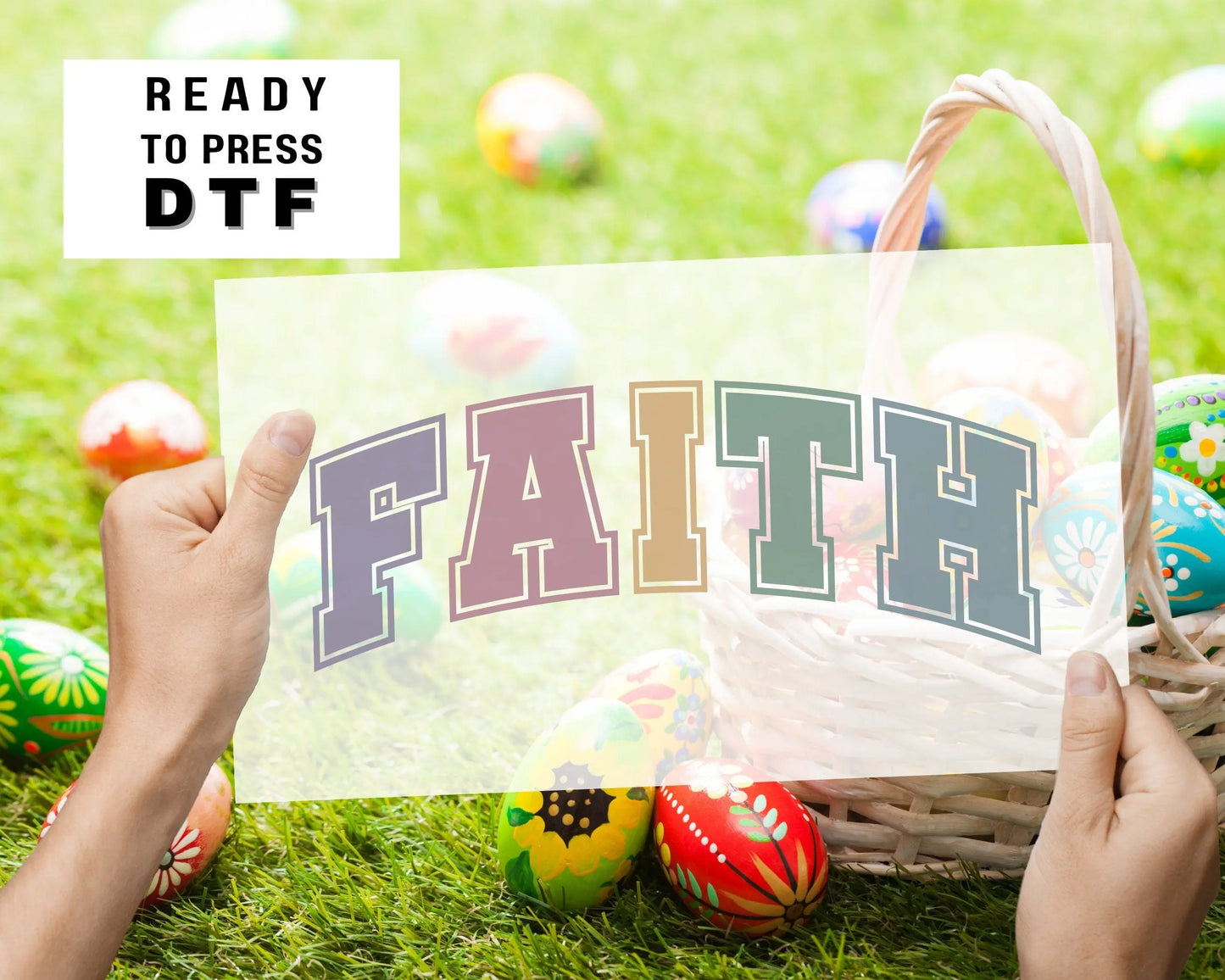 Easter DTF Transfer | Easter Direct to Film Transfers | Ready to Press Heat Transfer Designs | T-shirt Transfers | Pastel Faith dtf