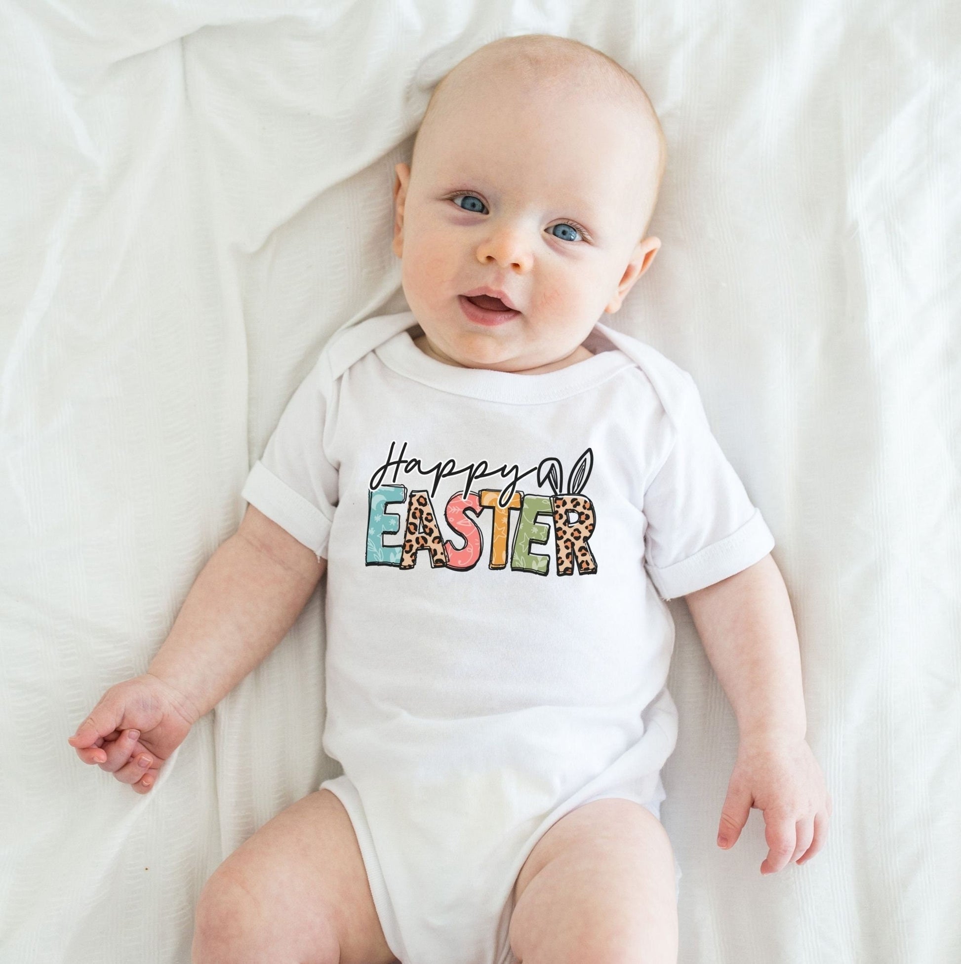 Happy Easter DTF Transfer, Ready to Press, Shirt Transfers, Heat Transfer, Direct to Film, Easter Direct to Film, Leopard, Bunny Ears