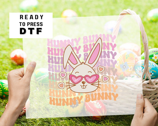 Easter Hunny Bunny DTF, Ready to Press, T-shirt Transfers, Heat Transfer, Direct to Film, Retro Easter, Hunny Bunny, Easter shirt dtf,