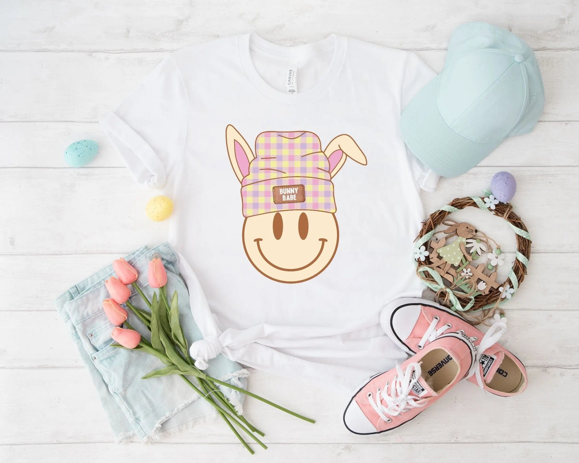Easter Bunny Babe dtf Transfers, Ready to Press, T-shirt Transfers, Heat Transfer, Direct to Film, Easter Bunny Babe dtf, Smiley Easter