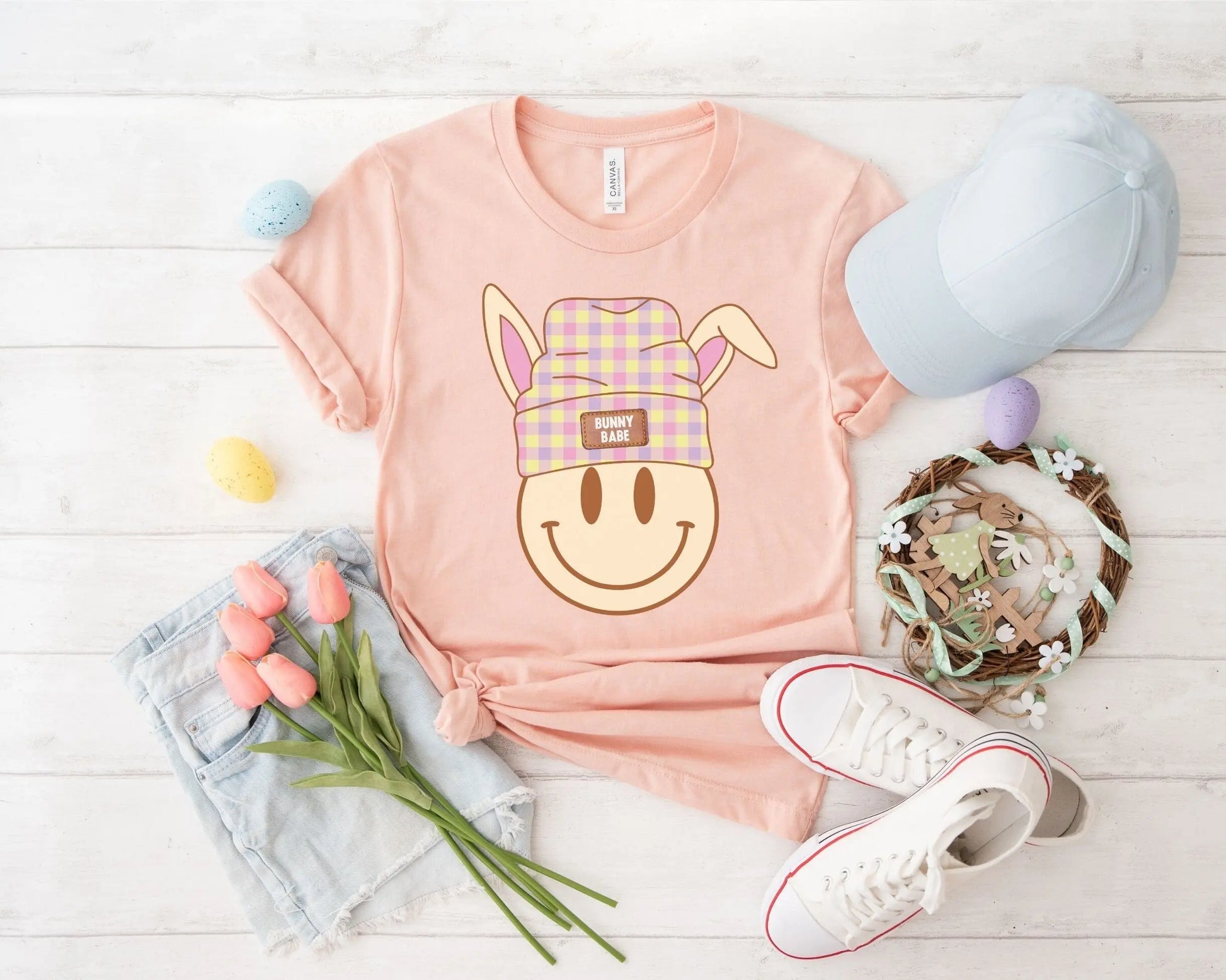Easter Bunny Babe dtf Transfers, Ready to Press, T-shirt Transfers, Heat Transfer, Direct to Film, Easter Bunny Babe dtf, Smiley Easter