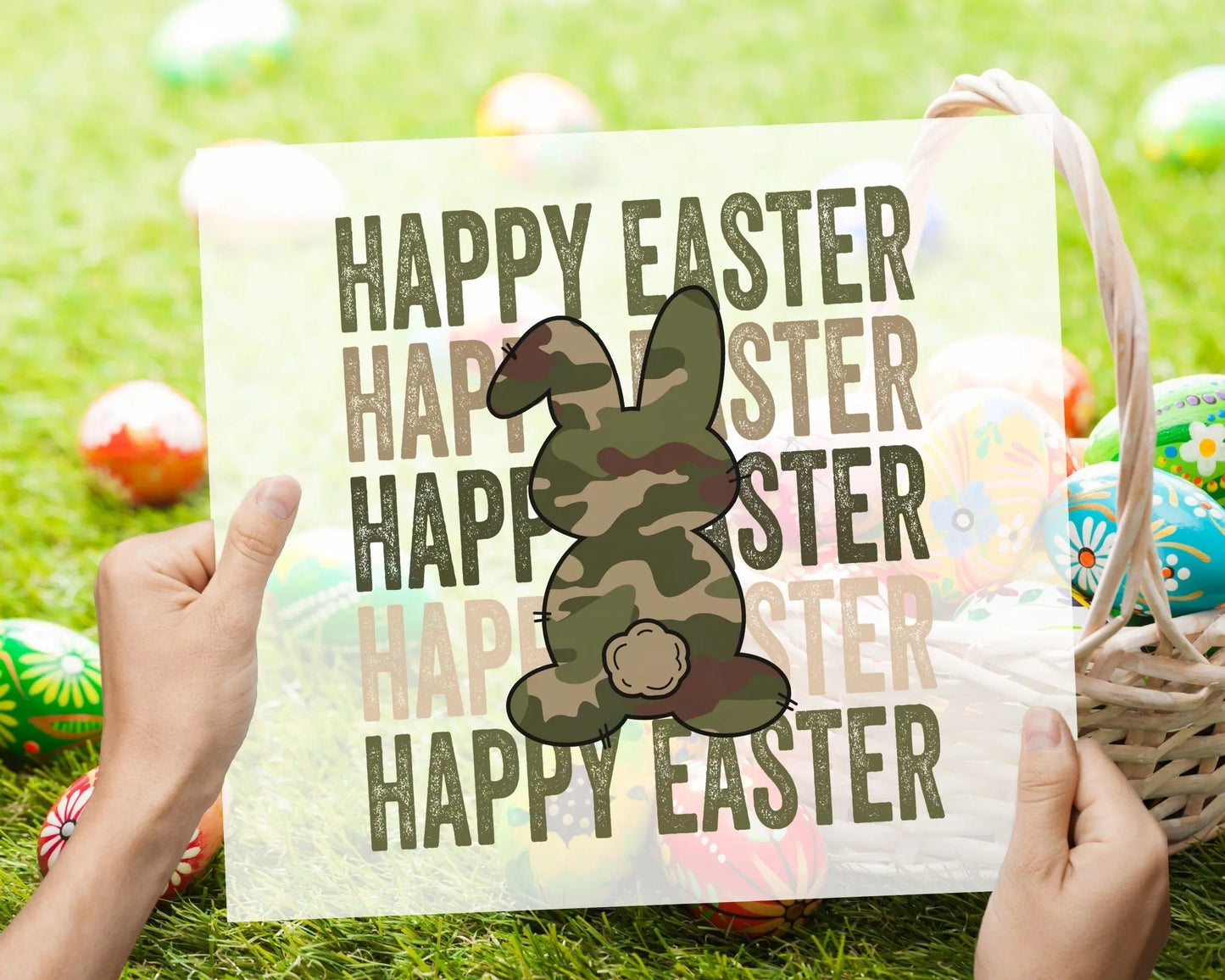 Easter Bunny Rabbit Stacked Camo dtf Transfers, Ready to Press, T-shirt Transfers, Heat Transfer, Direct to Film, dtf, boy easter shirt dtf