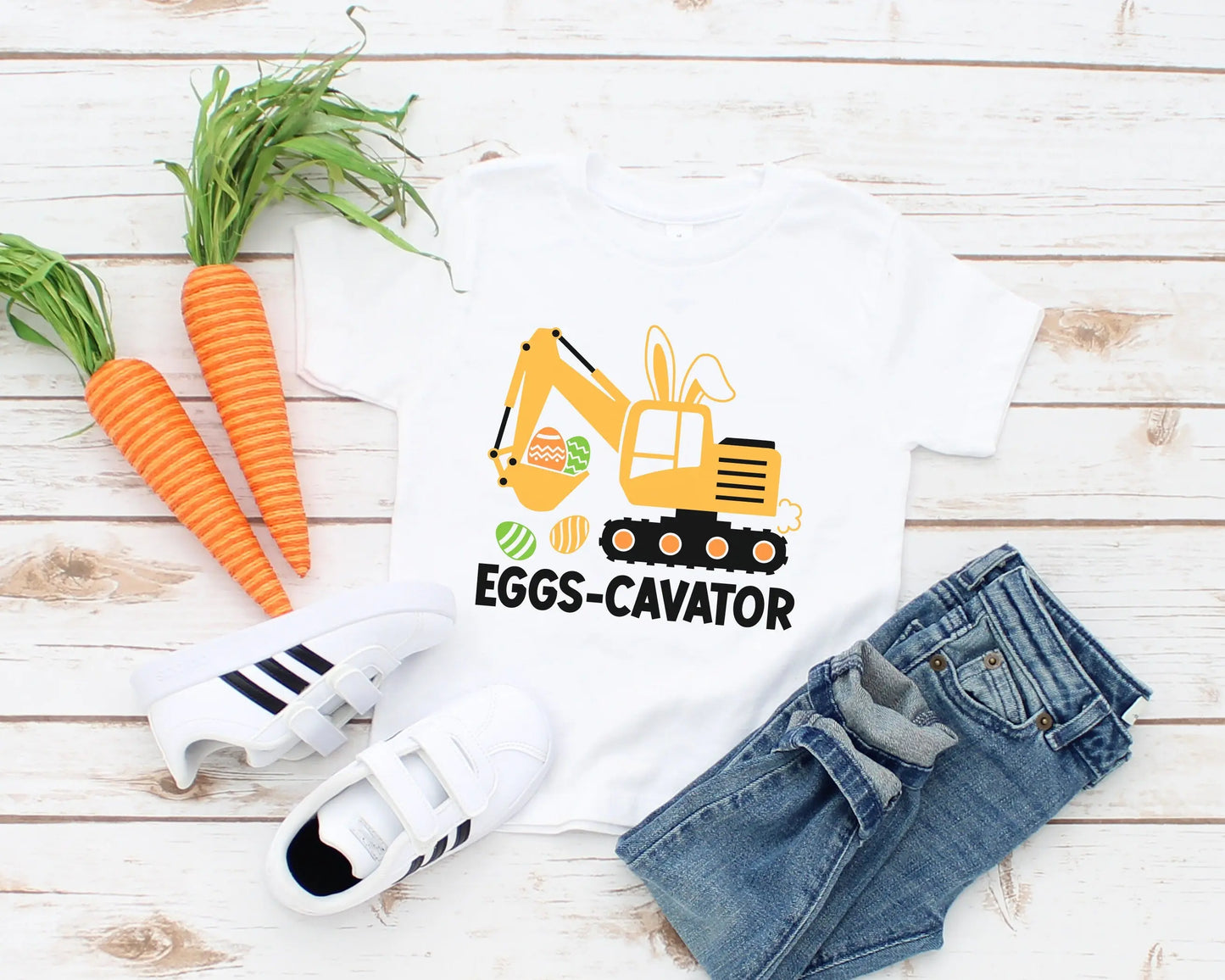 Eggs-cavator DTF Transfers | Ready to Press | T-shirt Transfers | Heat Transfer | Easter Direct to Film Prints | Boys Easter Shirt dtf