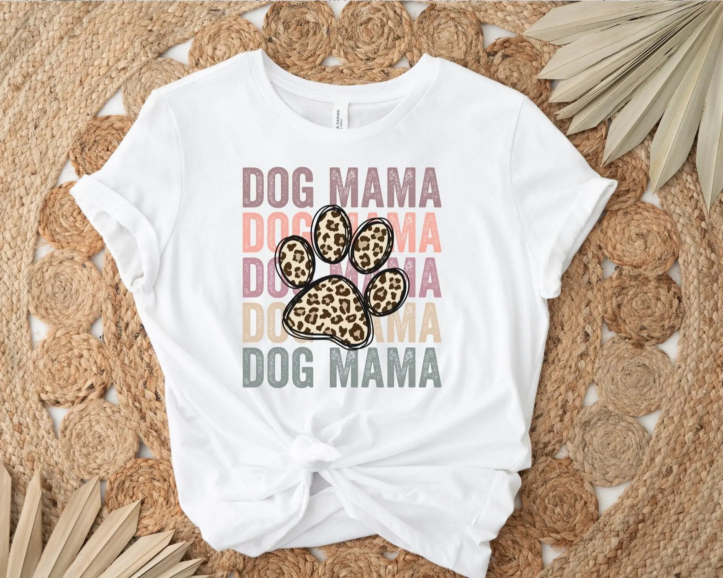 Dog Mama Stacked dtf, Heat Transfer, Ready to Press, Direct to Film, Dog Mom Tshirt Transfer, Dog Lover, Dog Mama dtf, Cheetah Dog Paw Print