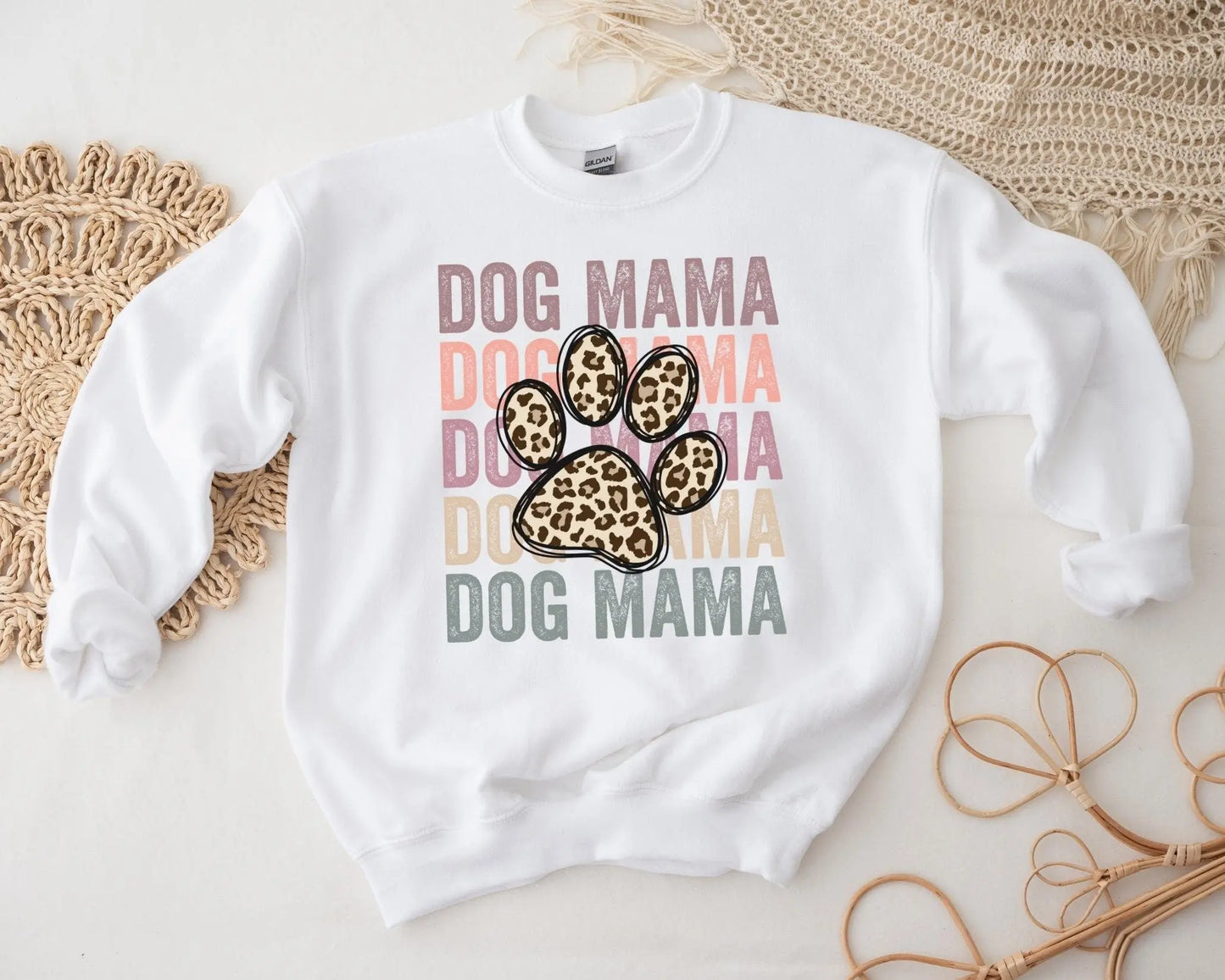 Dog Mama Stacked dtf, Heat Transfer, Ready to Press, Direct to Film, Dog Mom Tshirt Transfer, Dog Lover, Dog Mama dtf, Cheetah Dog Paw Print