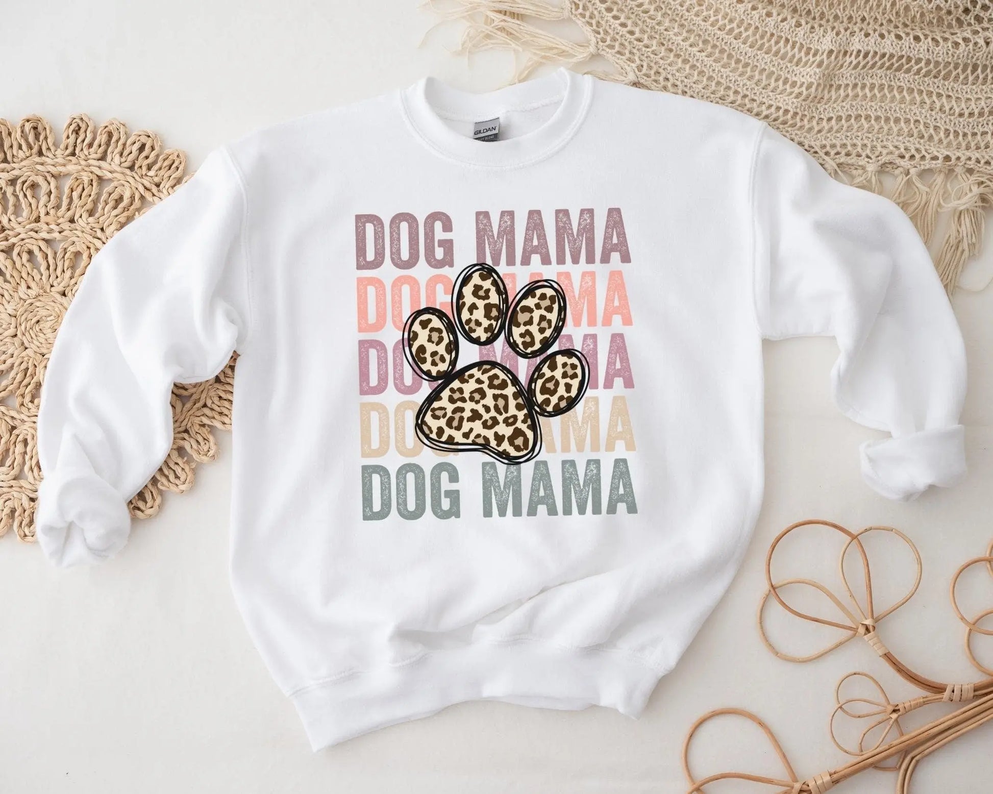 Dog Mama Stacked dtf, Heat Transfer, Ready to Press, Direct to Film, Dog Mom Tshirt Transfer, Dog Lover, Dog Mama dtf, Cheetah Dog Paw Print
