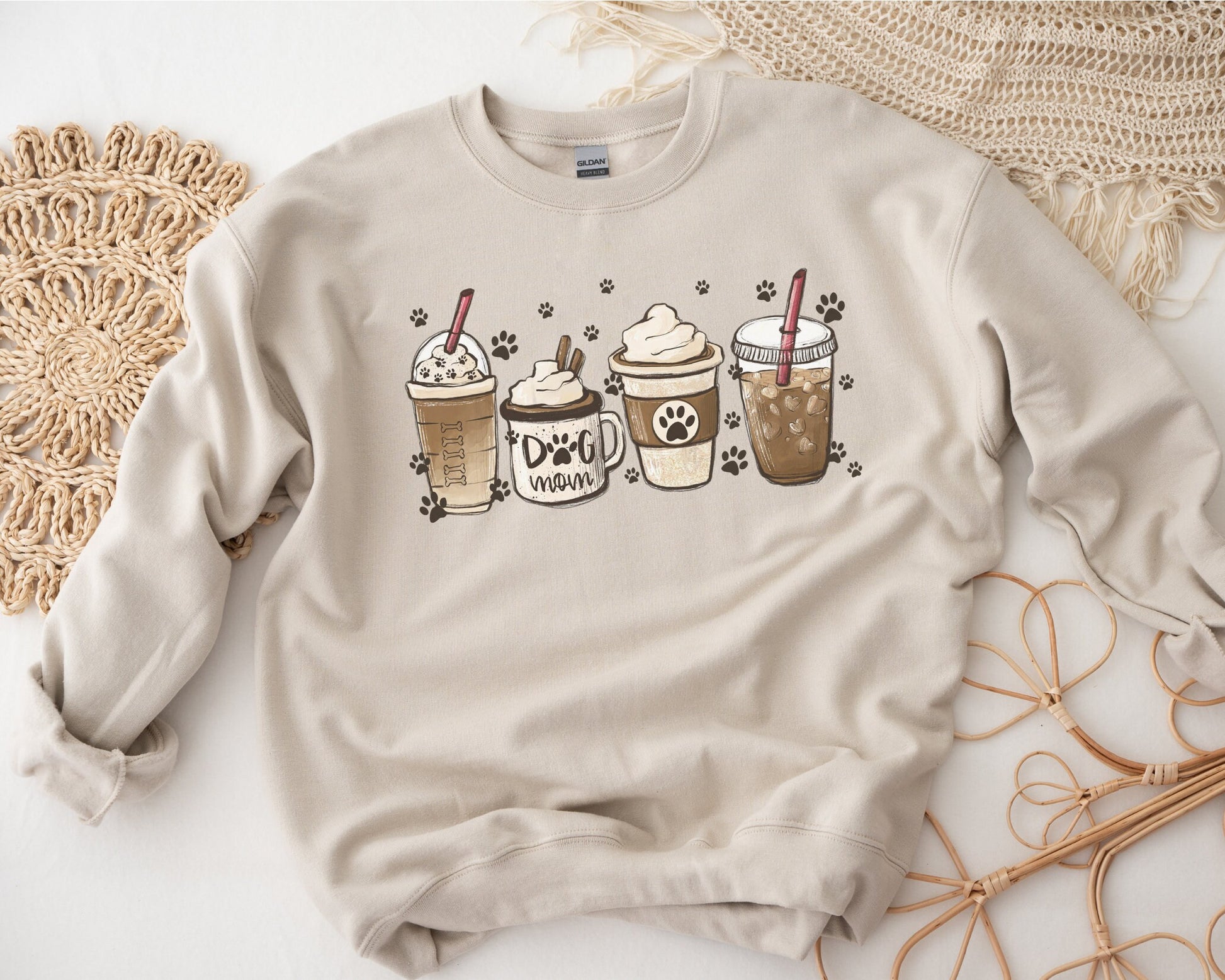 Dog Mom Lattes dtf, Heat Transfer, Ready to Press, Direct to Film, Cute Dogs Coffee Cups, Dog Mom Tshirt Transfer, Dog Lover, Dog Mama dtf,