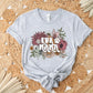 A direct to film transfer that has a floral background with the words Fur Mama overlayed on top. Fur Mama is written in a white colored retro font. The DTF transfer is a cold peel ready to press transfer.