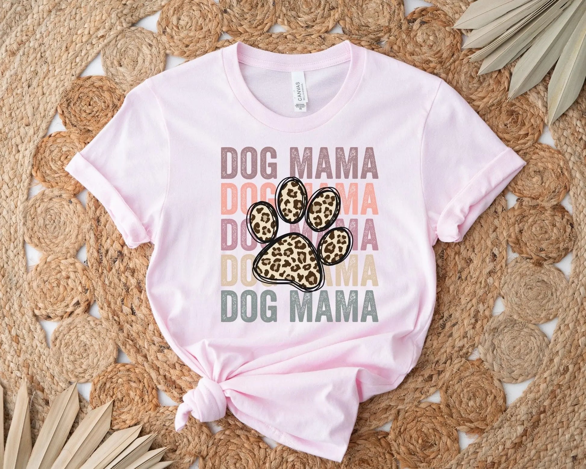 Dog Mama Stacked dtf, Heat Transfer, Ready to Press, Direct to Film, Dog Mom Tshirt Transfer, Dog Lover, Dog Mama dtf, Cheetah Dog Paw Print