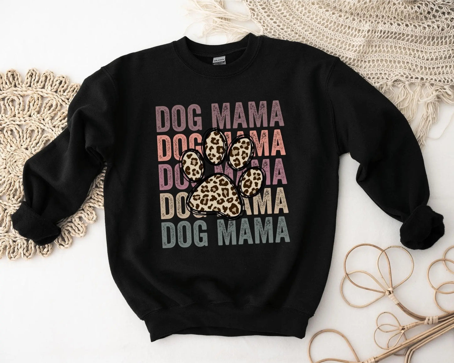 Dog Mama Stacked dtf, Heat Transfer, Ready to Press, Direct to Film, Dog Mom Tshirt Transfer, Dog Lover, Dog Mama dtf, Cheetah Dog Paw Print