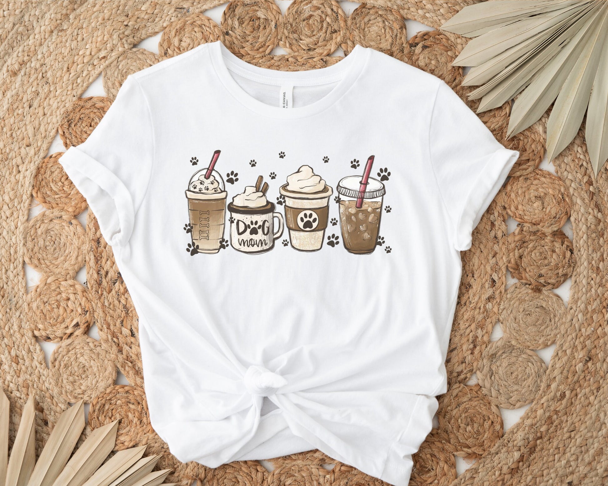 Dog Mom Lattes dtf, Heat Transfer, Ready to Press, Direct to Film, Cute Dogs Coffee Cups, Dog Mom Tshirt Transfer, Dog Lover, Dog Mama dtf,