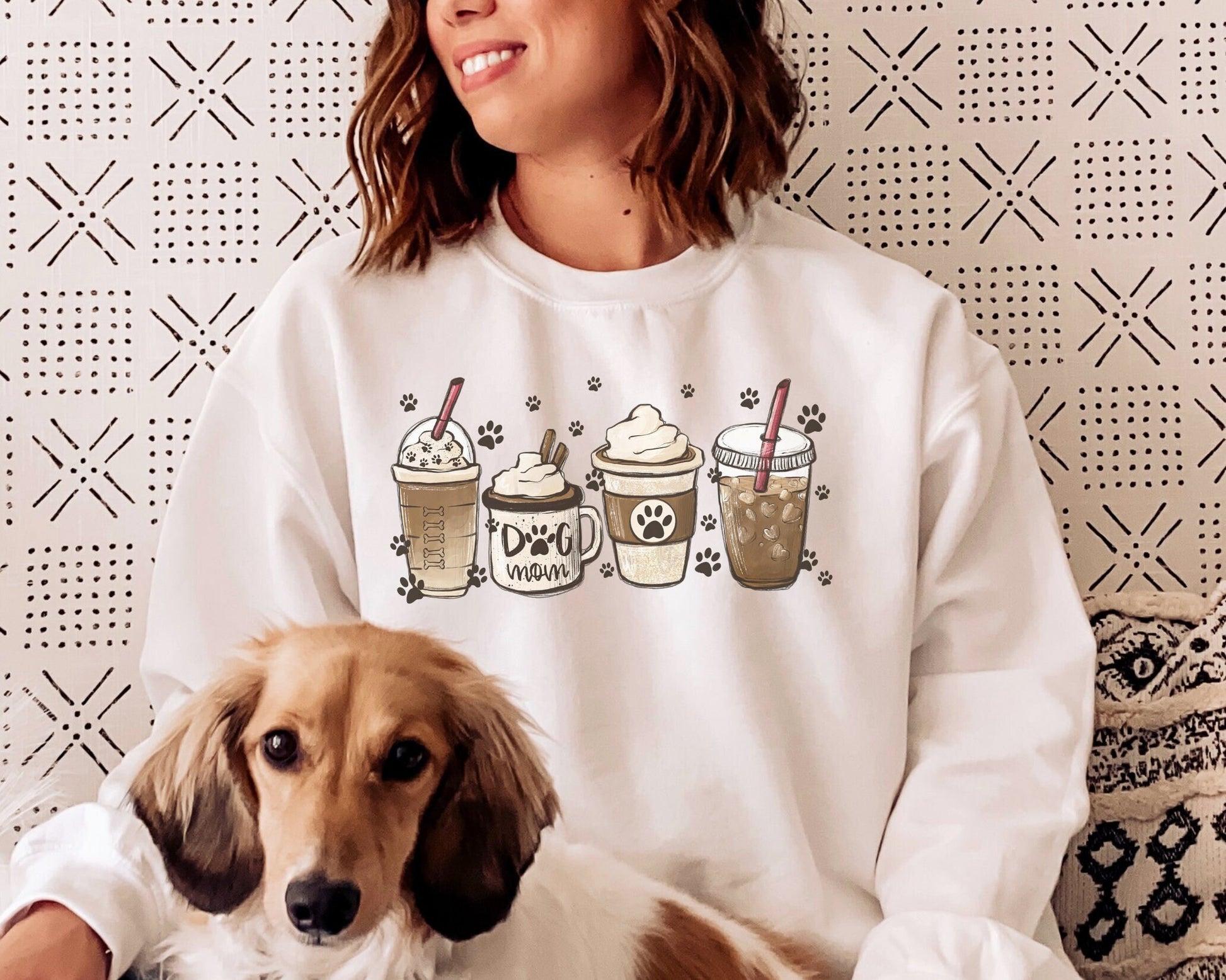 Dog Mom Lattes dtf, Heat Transfer, Ready to Press, Direct to Film, Cute Dogs Coffee Cups, Dog Mom Tshirt Transfer, Dog Lover, Dog Mama dtf,