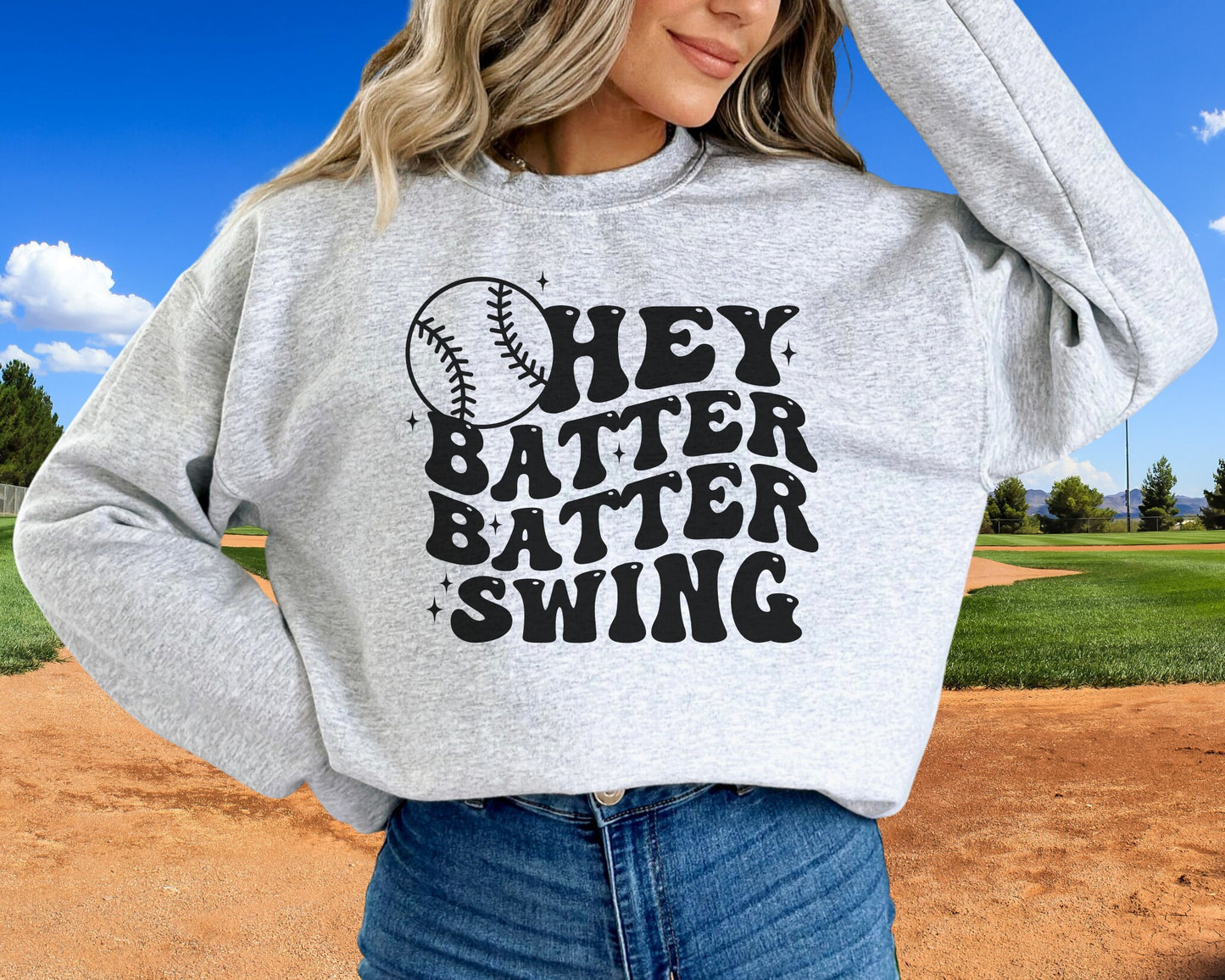 Hey Batter Batter Swing DTF transfer, Baseball Mom Shirt Transfer, Baseball dtf, Ready to Press, Direct to Film