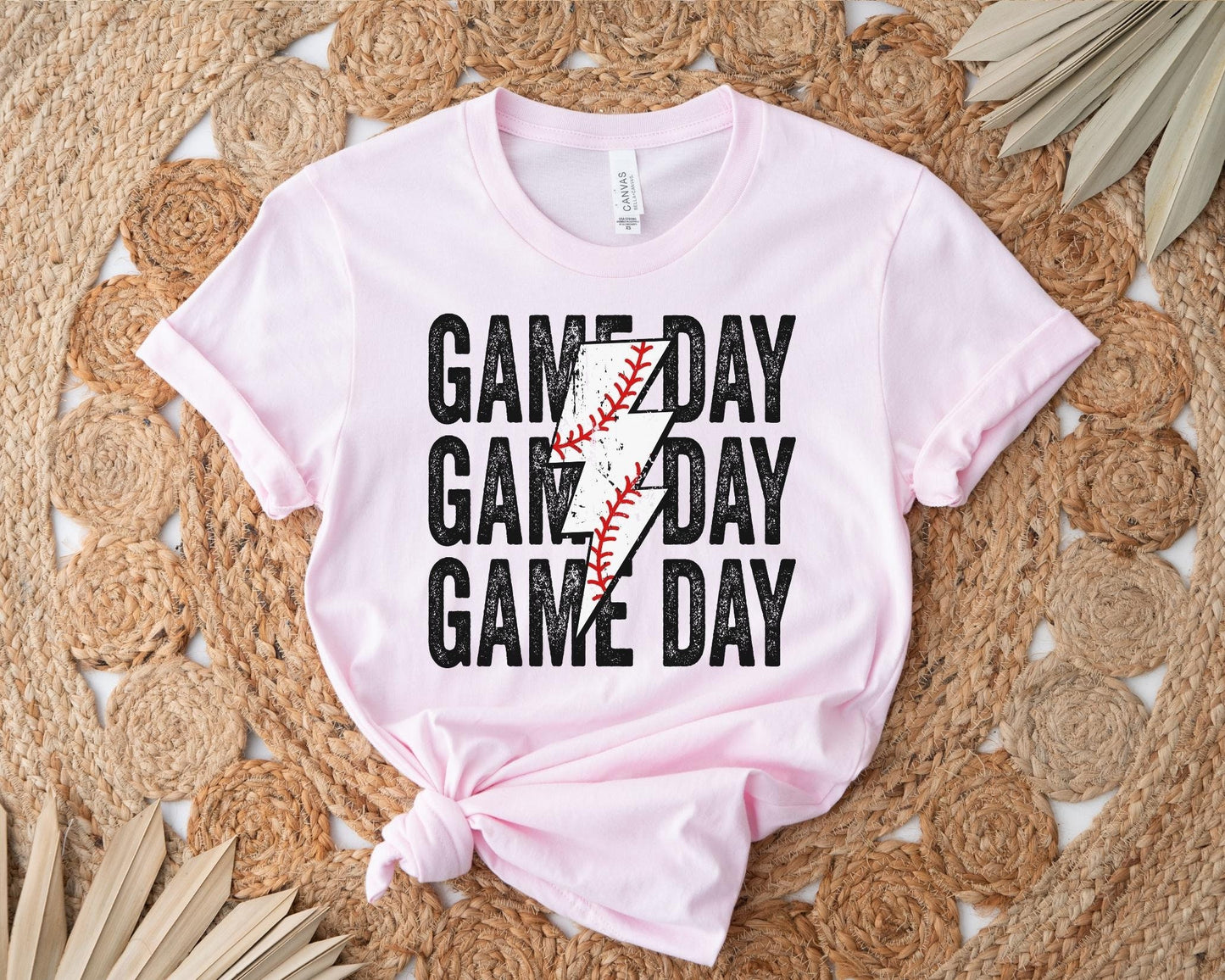 Baseball Game Day Stacked Lightning Bolt DTF transfer, Baseball Mom tshirt Transfer, Baseball dtf, Ready to Press, Direct to Film