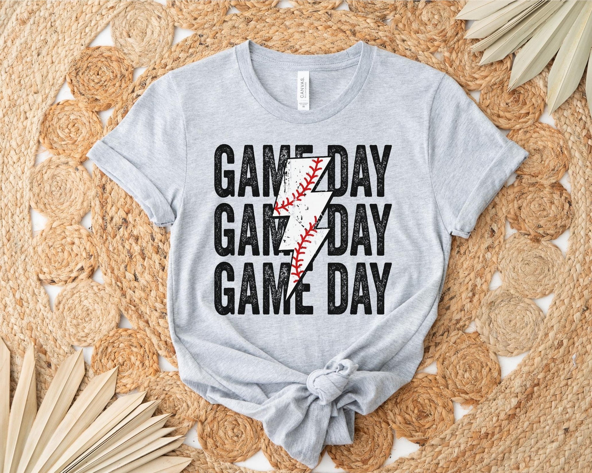 Baseball Game Day Stacked Lightning Bolt DTF transfer, Baseball Mom tshirt Transfer, Baseball dtf, Ready to Press, Direct to Film