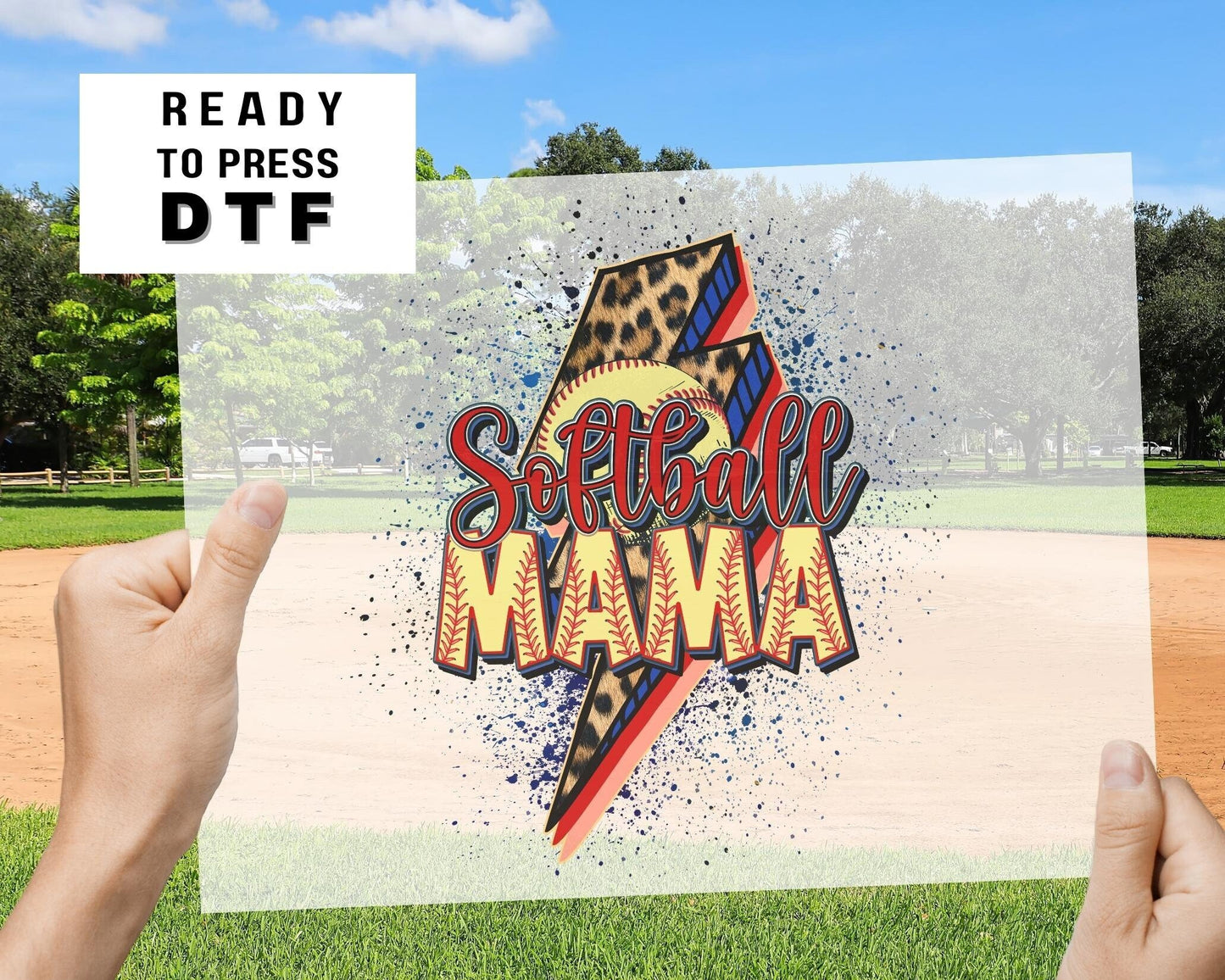 Softball Mama DTF transfer, Softball Mom tshirt Transfer, Softball dtf, Ready to Press, Direct to Film, Cheetah leopard, lightening bolt