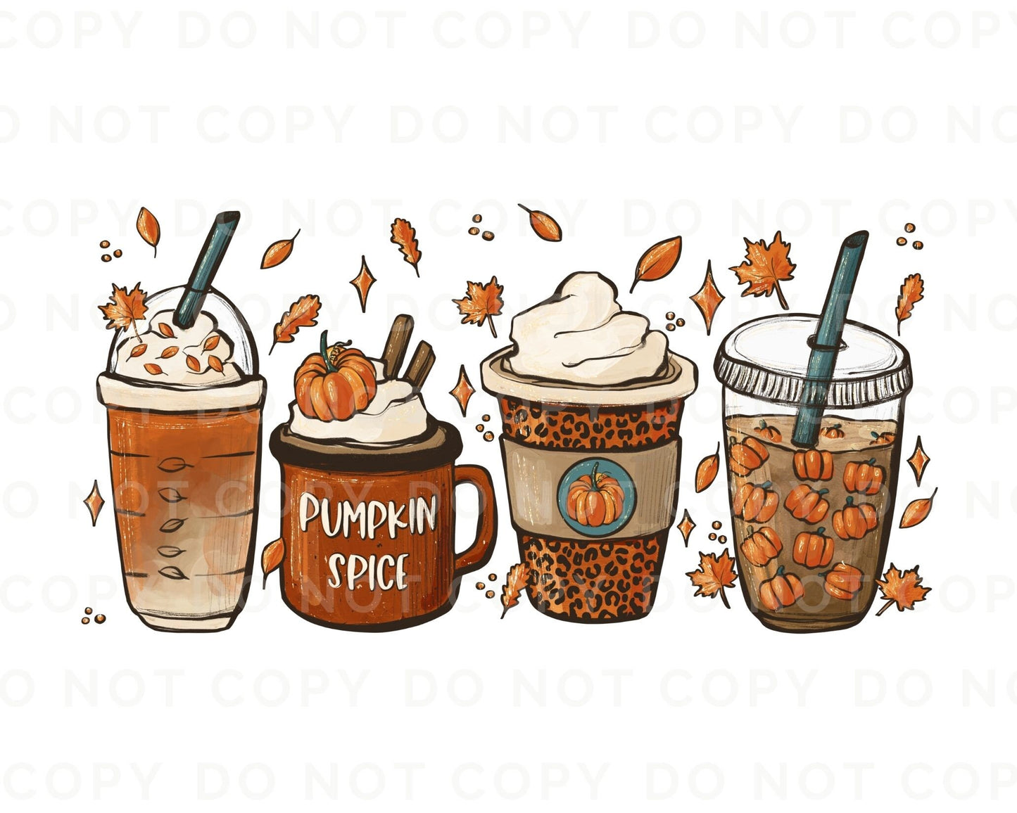 DTF Transfers, Ready to Press, T-shirt Transfers, Heat Transfer, Direct to Film, Fall, Autumn, Leave, Latte, Pumpkin Spice Coffee Lover