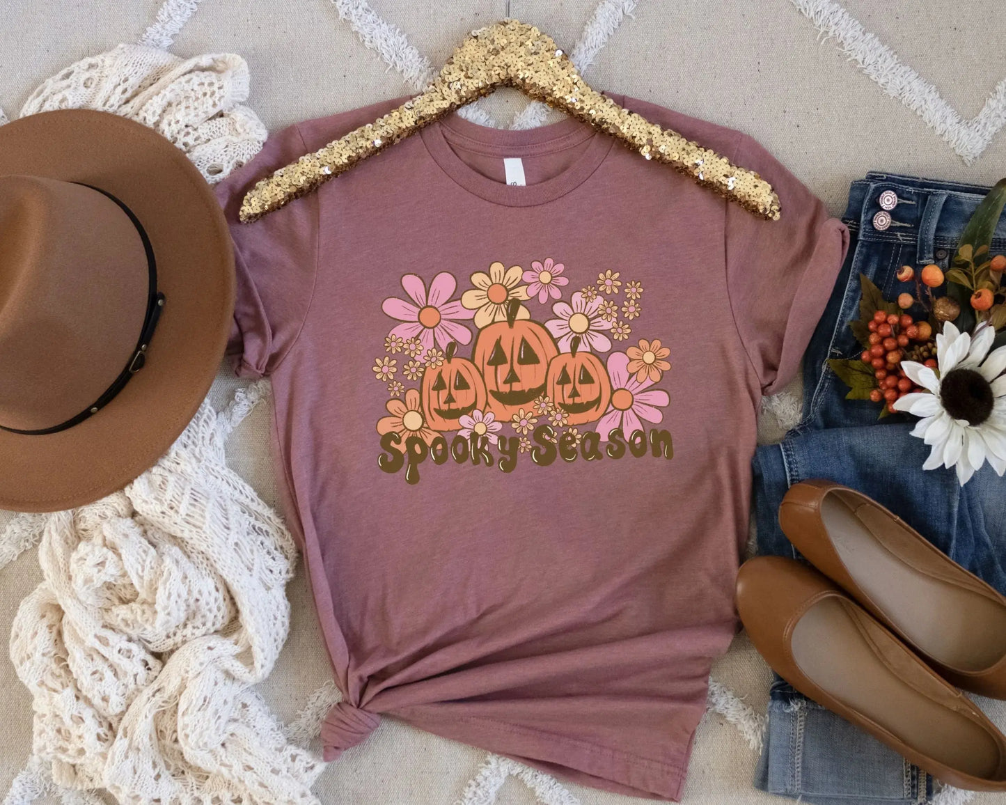 DTF Transfers, Ready to Press, T-shirt Transfers, Heat Transfer, Direct to Film, Fall Transfer, Halloween, Pumpkins, Flowers, Spooky Season