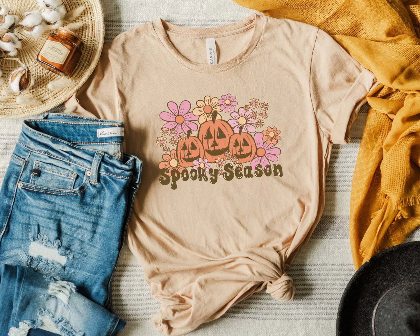 DTF Transfers, Ready to Press, T-shirt Transfers, Heat Transfer, Direct to Film, Fall Transfer, Halloween, Pumpkins, Flowers, Spooky Season