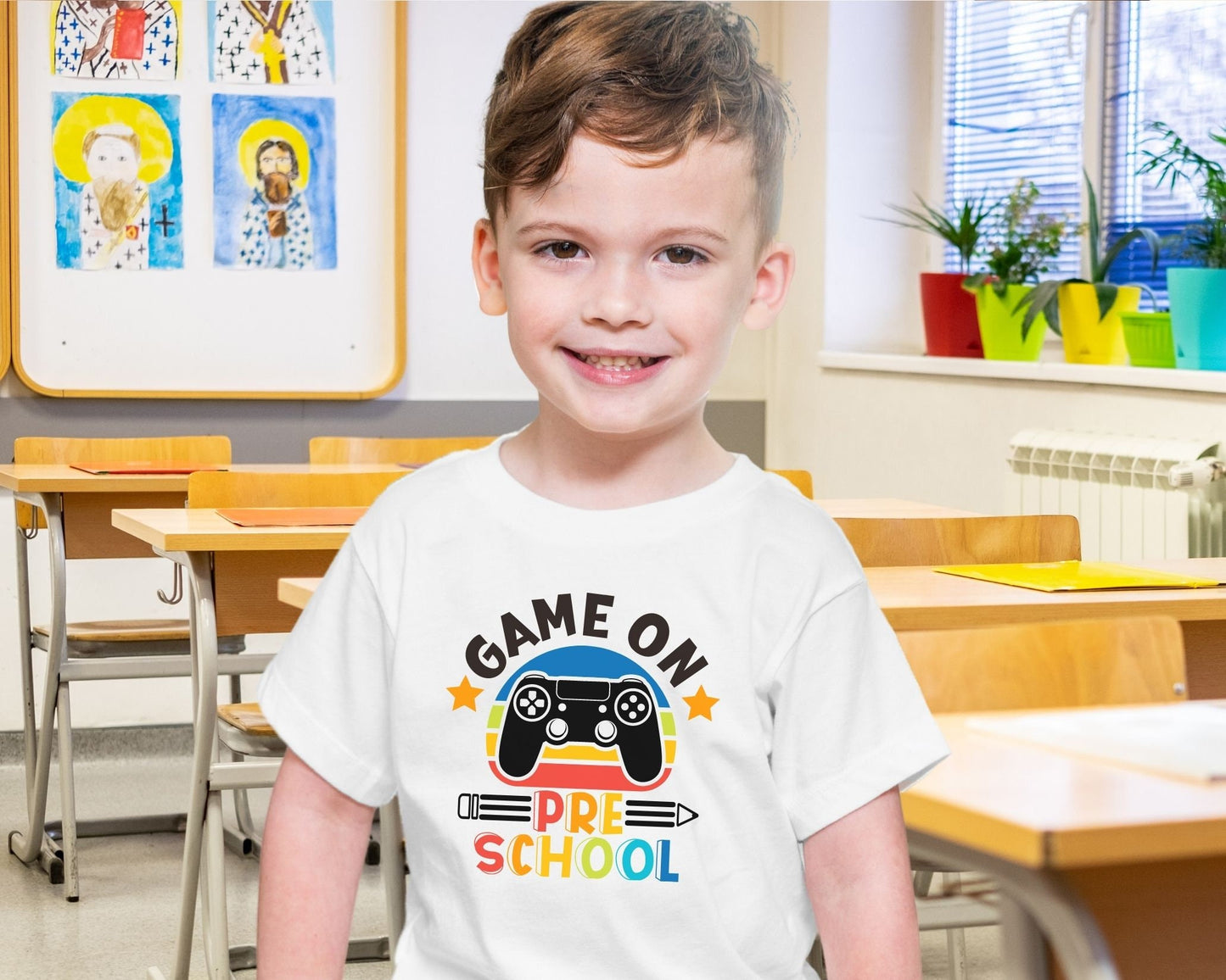 DTF Transfer, First Day of School, Heat Transfer, Ready to Press, Direct to Film, Video Game, Remote Controller, Game On Preschool