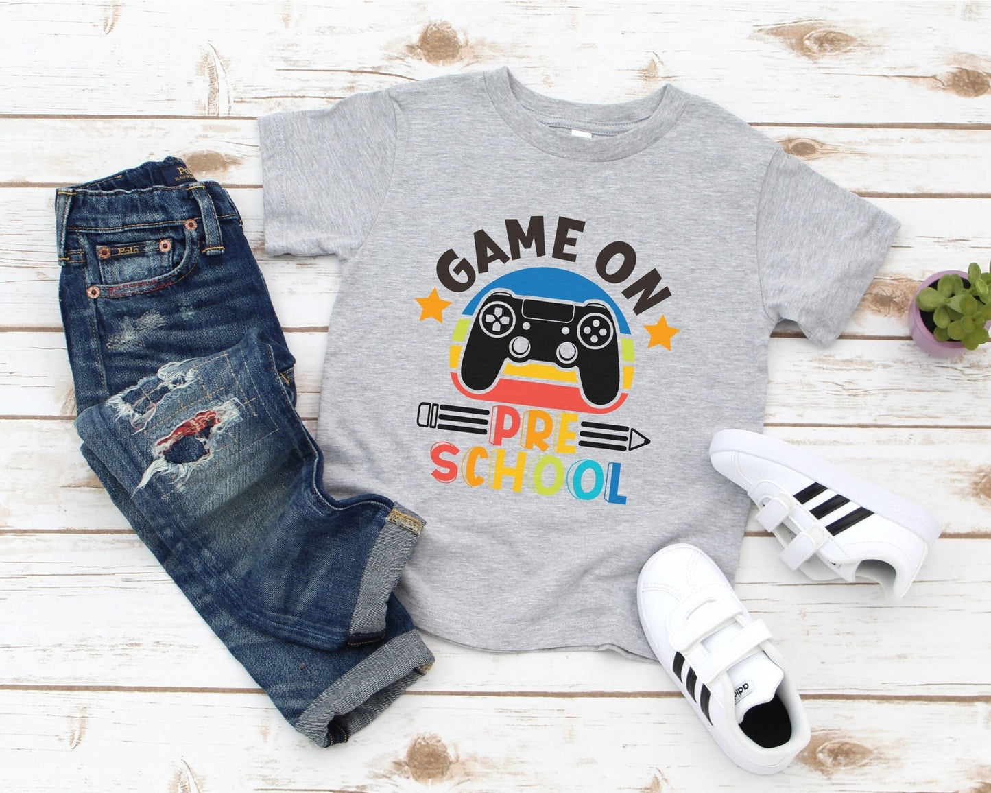 DTF Transfer, First Day of School, Heat Transfer, Ready to Press, Direct to Film, Video Game, Remote Controller, Game On Preschool