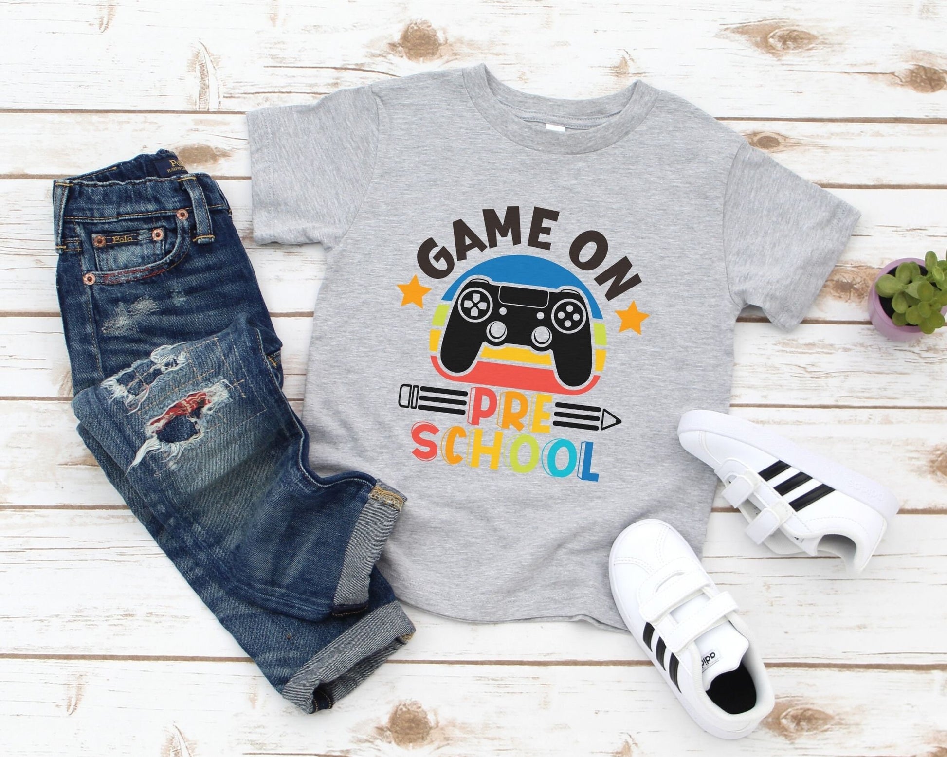 DTF Transfer, First Day of School, Heat Transfer, Ready to Press, Direct to Film, Video Game, Remote Controller, Game On Preschool