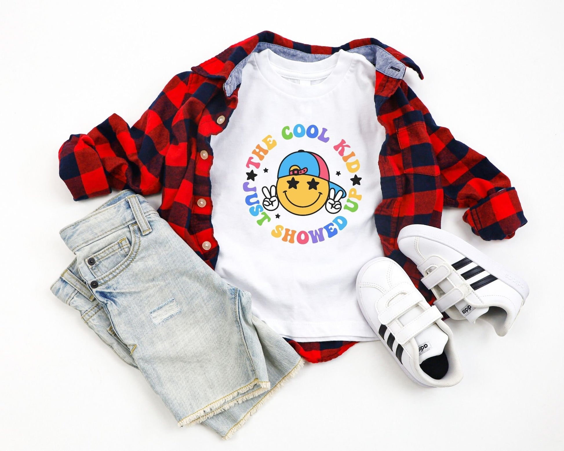 DTF transfer, First Day of School, Heat Transfer, Ready to Press, Direct to Film, Smiley Face, Back to School, The Cool Kid Just Showed Up