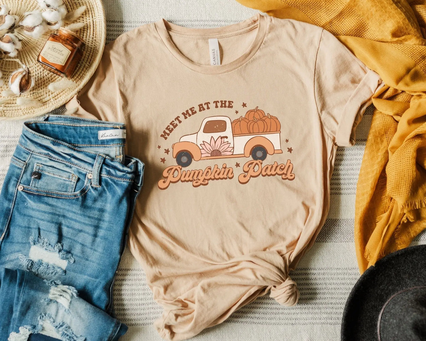 DTF Transfers, Ready to Press, T-shirt Transfers, Heat Transfer, Direct to Film, Fall Transfer, Vintage Truck, Meet Me At The Pumpkin Patch