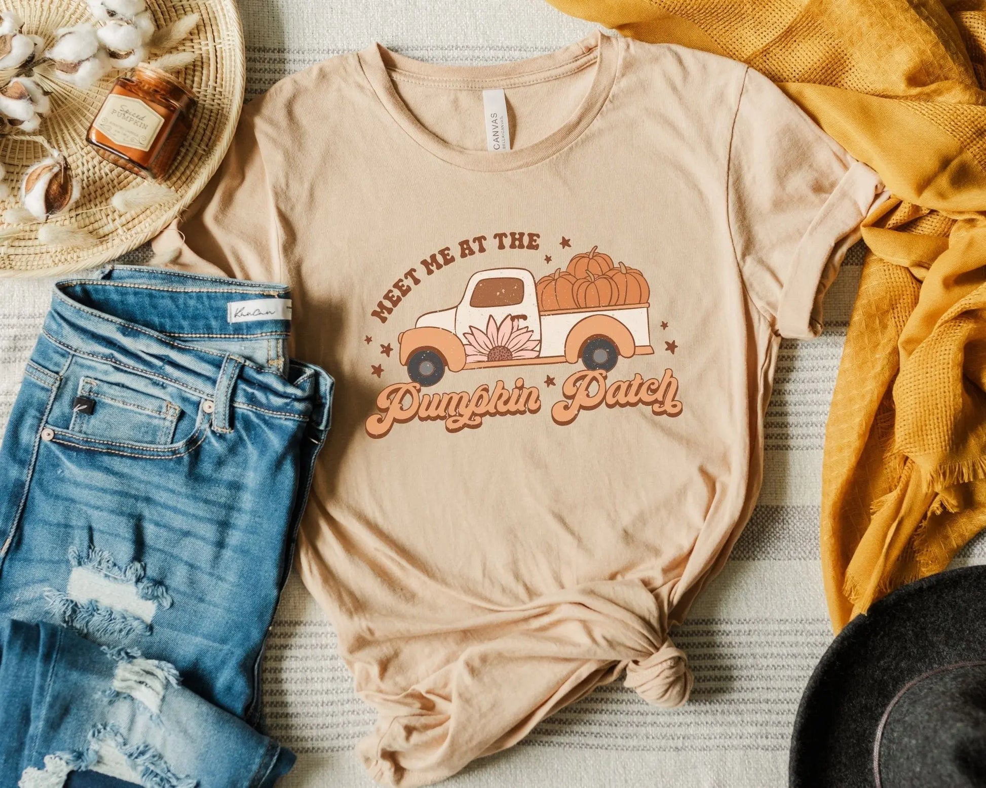 DTF Transfers, Ready to Press, T-shirt Transfers, Heat Transfer, Direct to Film, Fall Transfer, Vintage Truck, Meet Me At The Pumpkin Patch