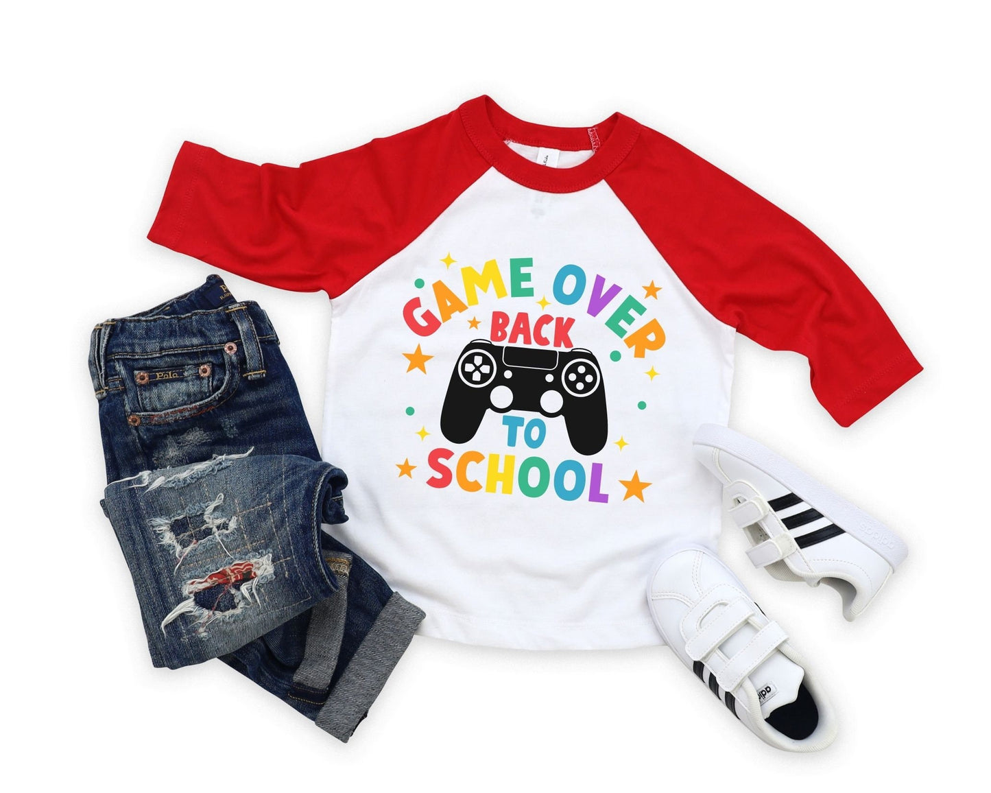 DTF Transfer, First Day of School, Heat Transfer, Ready to Press, Direct to Film, Video Game, Remote Controller, Game Over Back to School