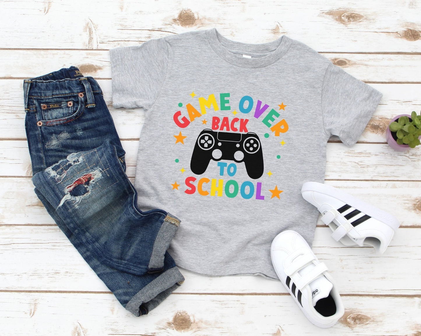 DTF Transfer, First Day of School, Heat Transfer, Ready to Press, Direct to Film, Video Game, Remote Controller, Game Over Back to School