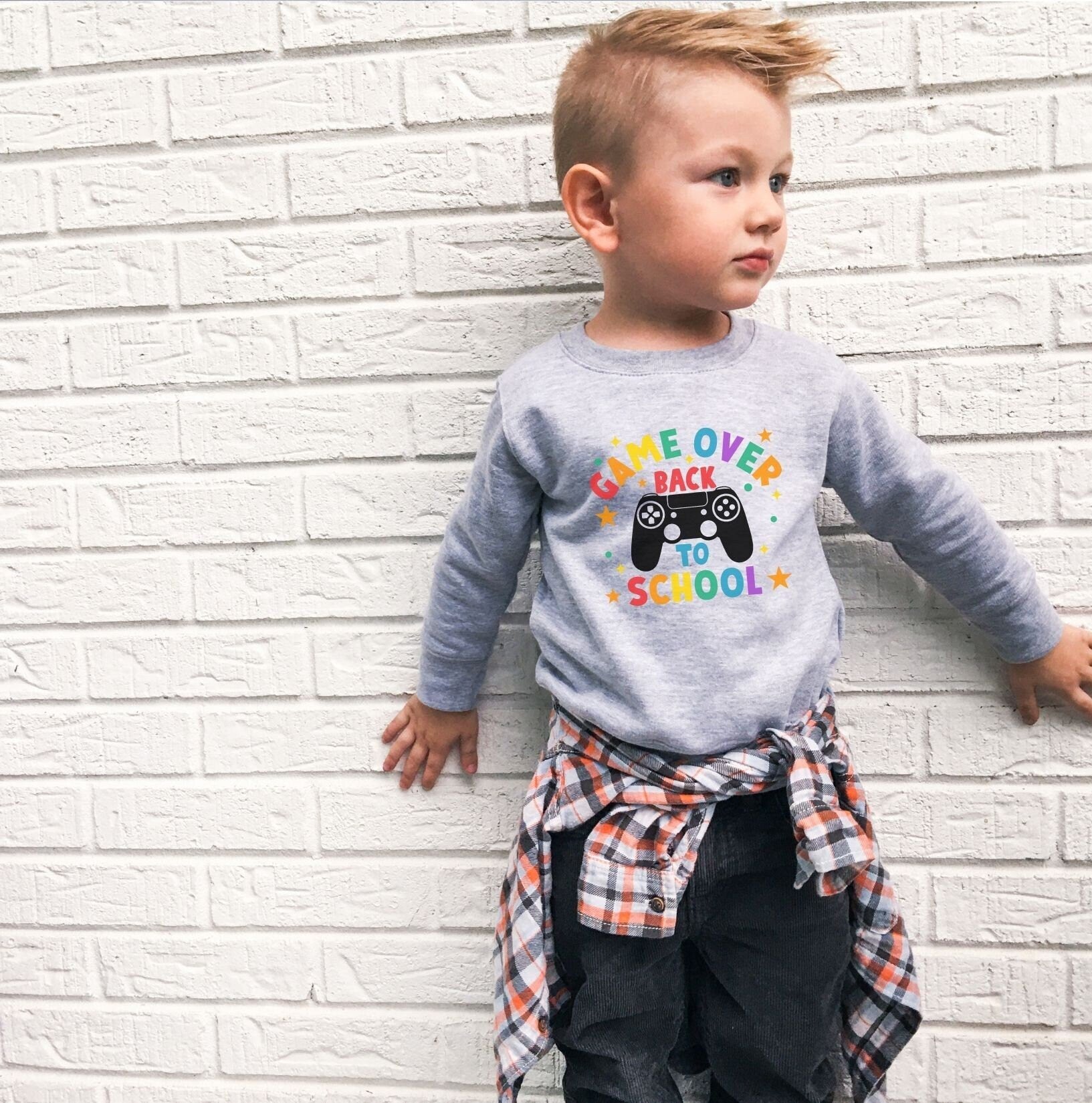 DTF Transfer, First Day of School, Heat Transfer, Ready to Press, Direct to Film, Video Game, Remote Controller, Game Over Back to School