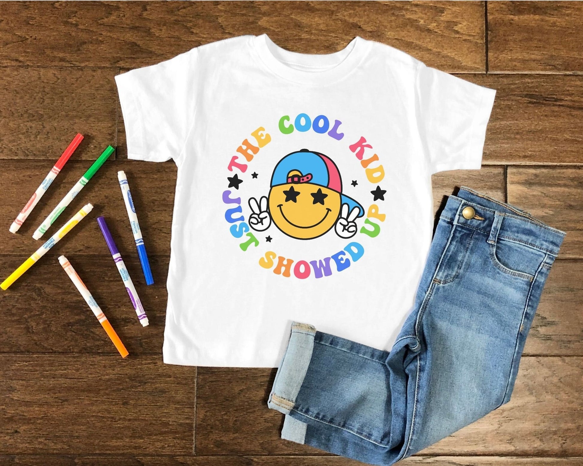 DTF transfer, First Day of School, Heat Transfer, Ready to Press, Direct to Film, Smiley Face, Back to School, The Cool Kid Just Showed Up