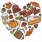 DTF Transfers, Ready to Press, T-shirt Transfers, Heat Transfer, Direct to Film, Custom Transfers, Autumn, Fall Favorites Heart Collage