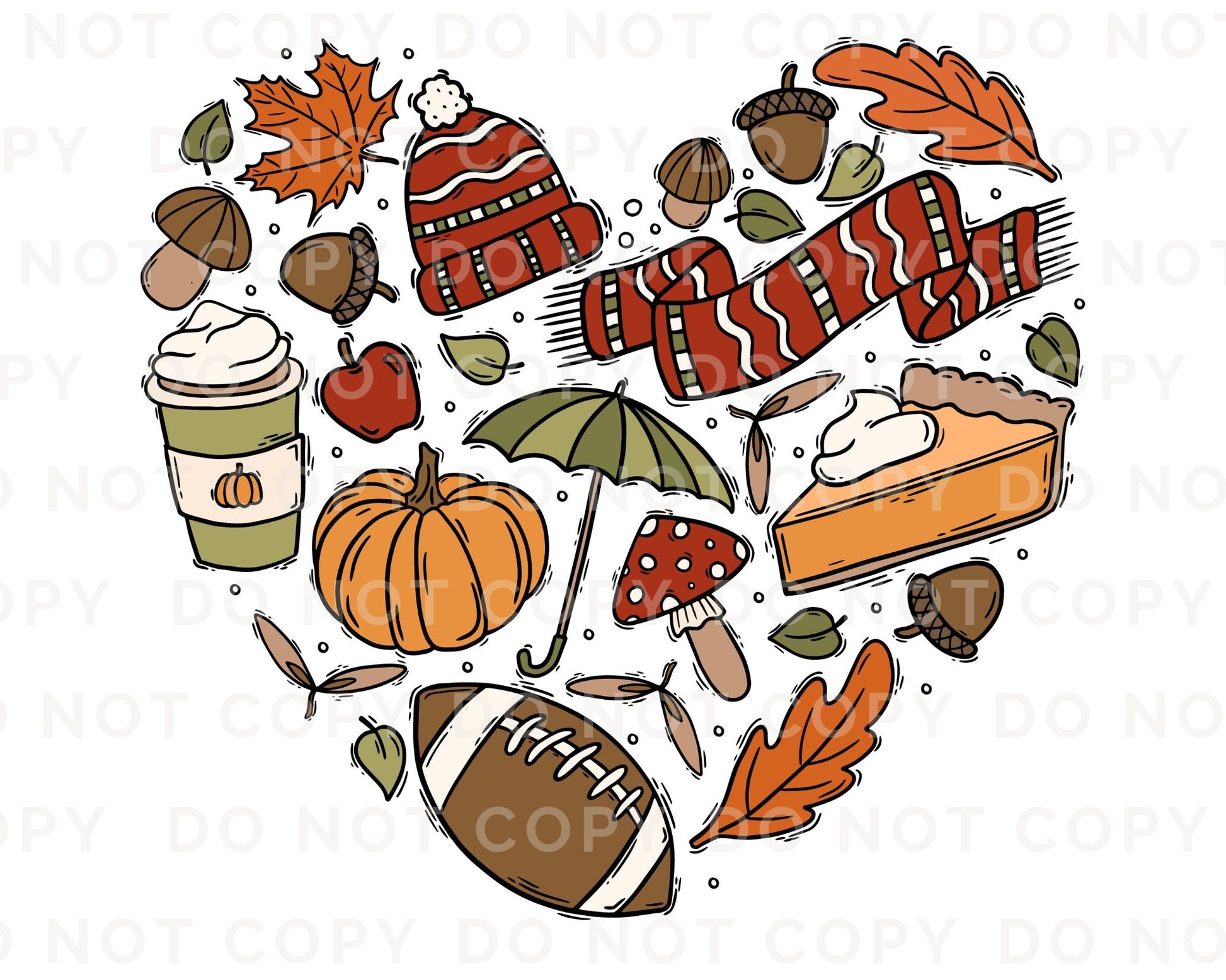 DTF Transfers, Ready to Press, T-shirt Transfers, Heat Transfer, Direct to Film, Custom Transfers, Autumn, Fall Favorites Heart Collage