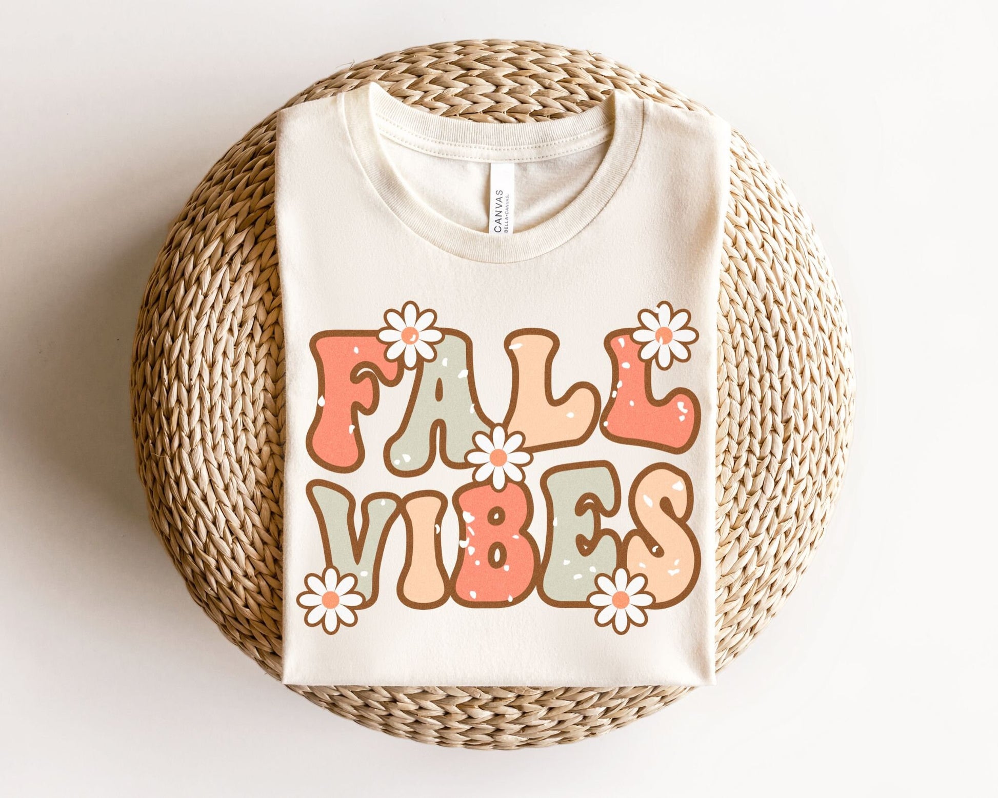 DTF Transfers, Ready to Press, T-shirt Transfers, Heat Transfer, Direct to Film, Custom Transfer, Halloween, Retro Fall Vibes with Daisies