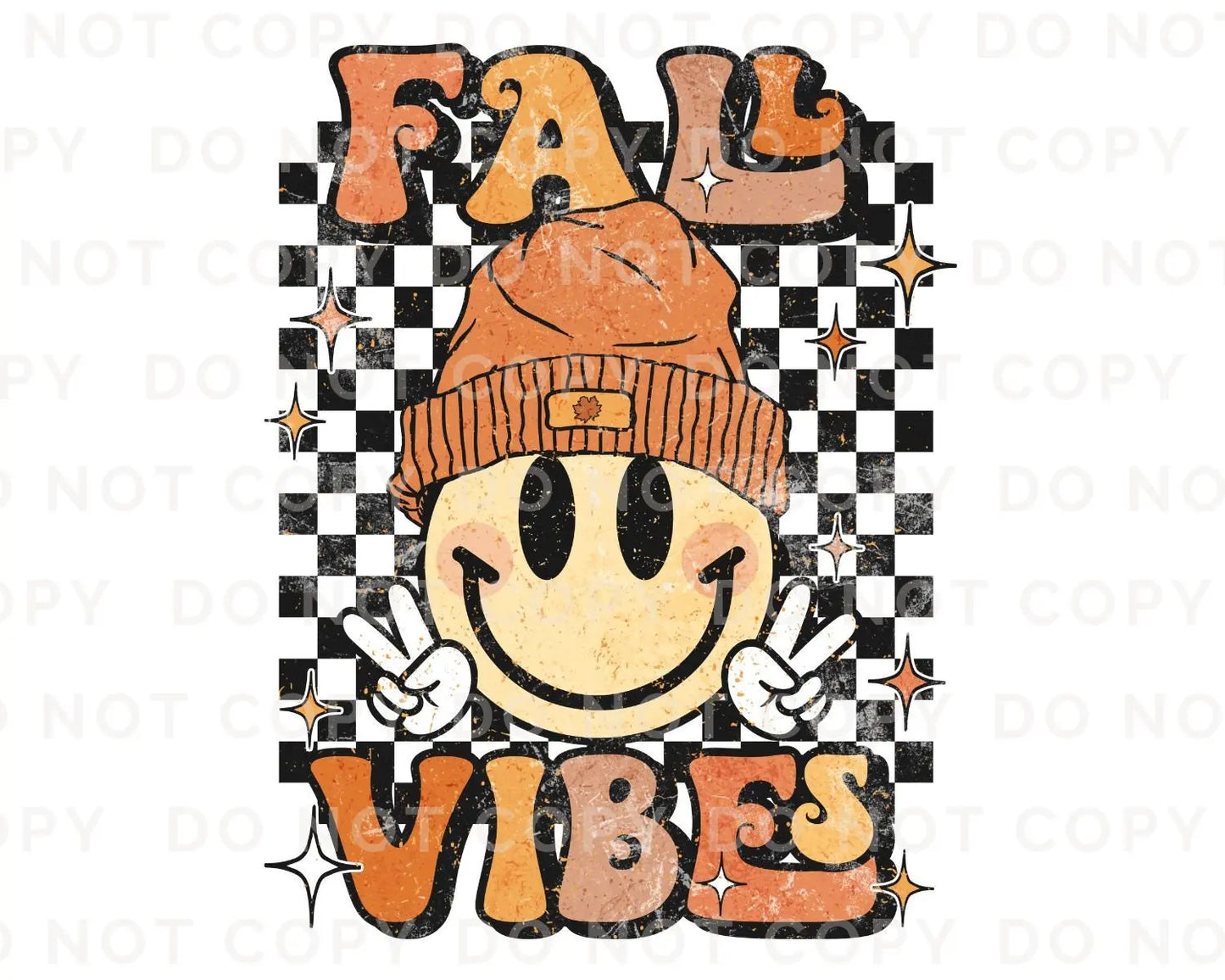 DTF Transfers, Ready to Press, T-shirt Transfers, Heat Transfer, Direct to Film, Custom Transfers, Retro Fall Vibes Smiley Face Collage