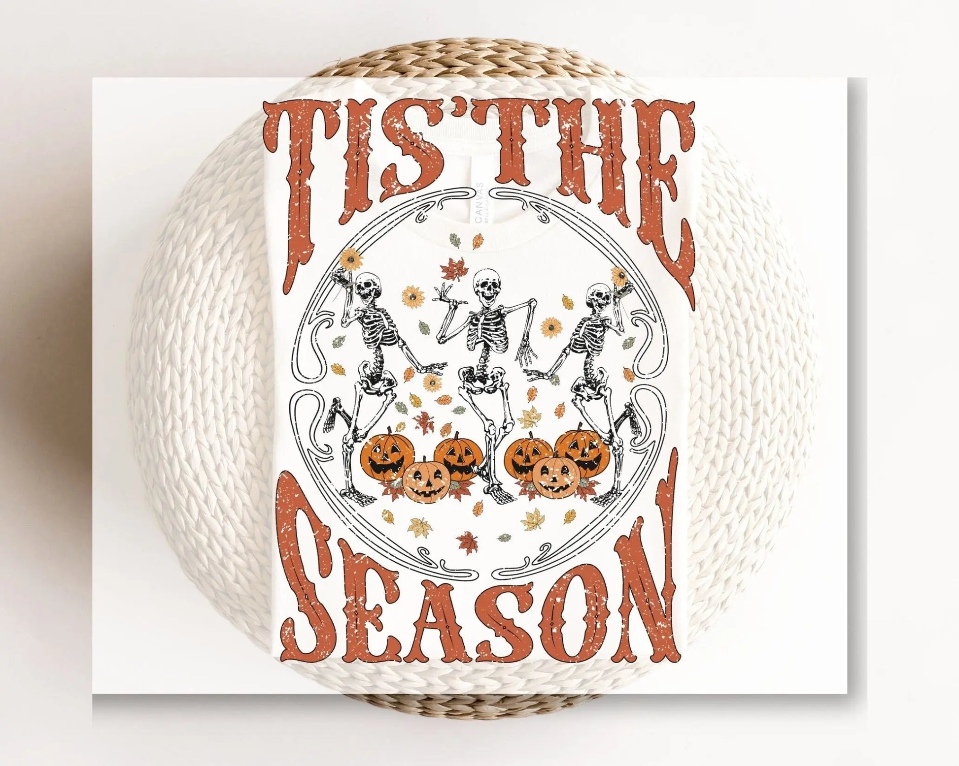 DTF Transfers, Ready to Press, T-shirt Transfers, Heat Transfer, Direct to Film, Custom Transfers, Halloween, Tis the Season Skeletons