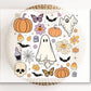 DTF Transfers, Ready to Press, T-shirt Transfers, Heat Transfer, Direct to Film, Custom Transfers, Skull, Daisies, Halloween Doodle Collage,