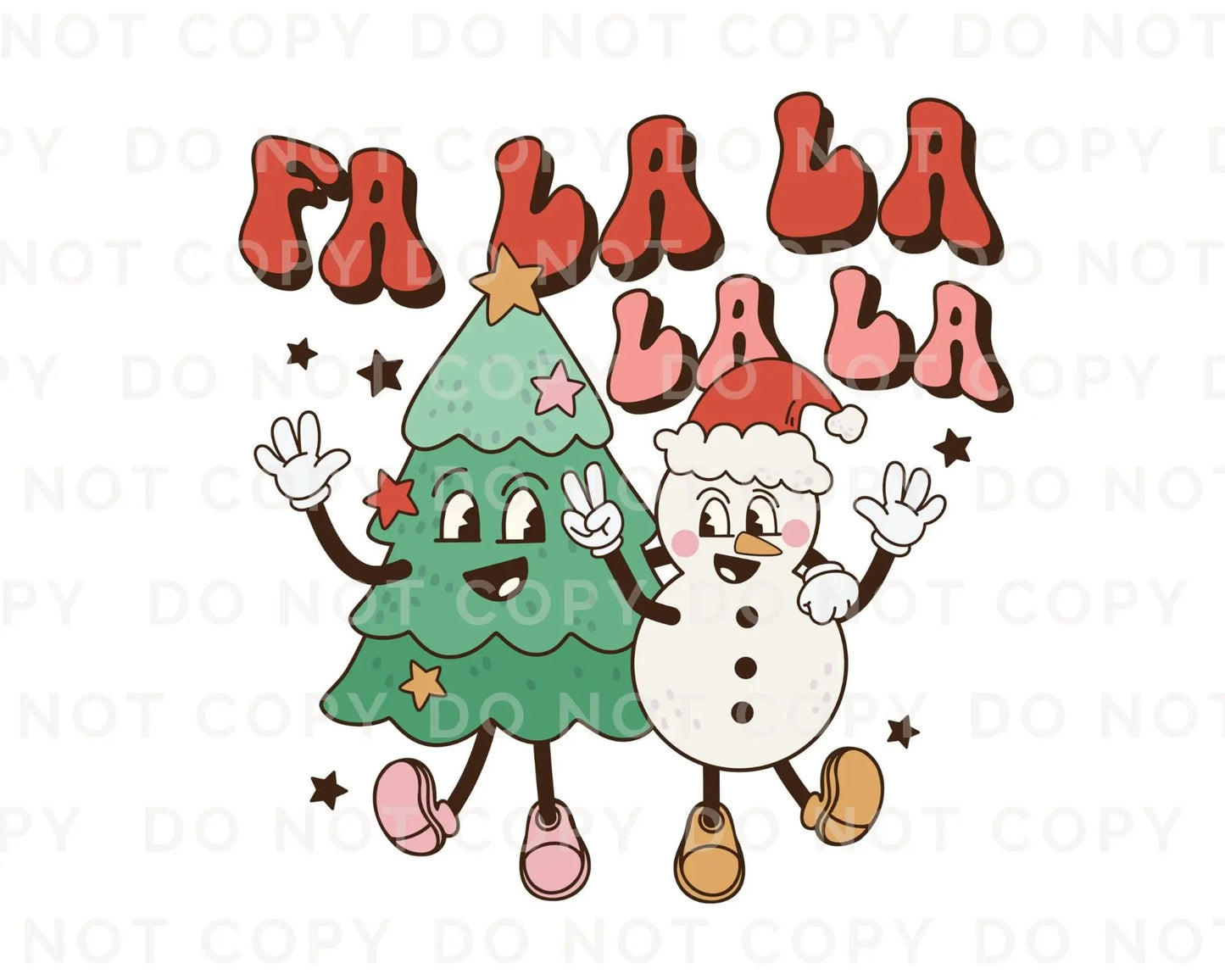 DTF Transfers, Ready to Press, T-shirt Transfers, Heat Transfer, Direct to Film, Custom Transfers, Christmas, Holiday, Retro Fa La La La