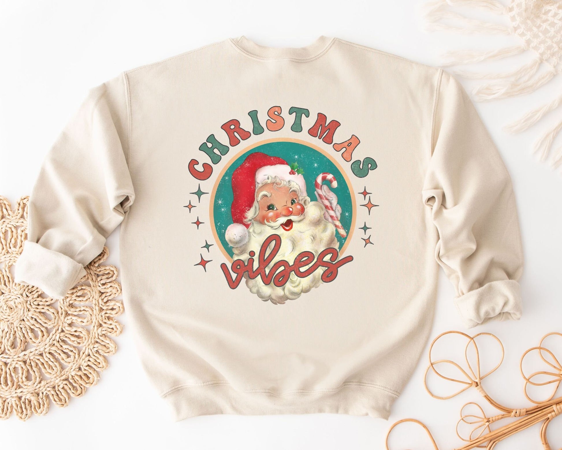 DTF Transfers, Ready to Press, T-shirt Transfers, Heat Transfer, Direct to Film, Custom Transfers, Christmas, Retro Santa Christmas Vibes