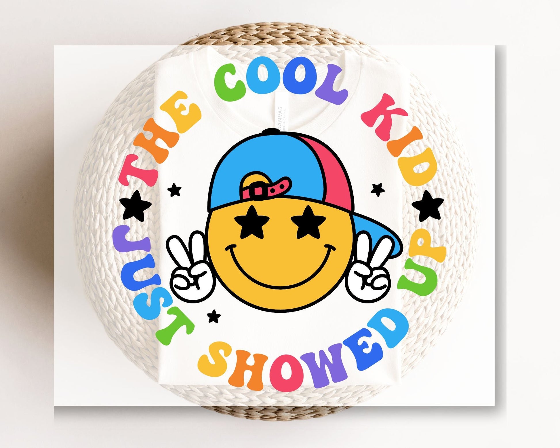 DTF transfer, First Day of School, Heat Transfer, Ready to Press, Direct to Film, Smiley Face, Back to School, The Cool Kid Just Showed Up